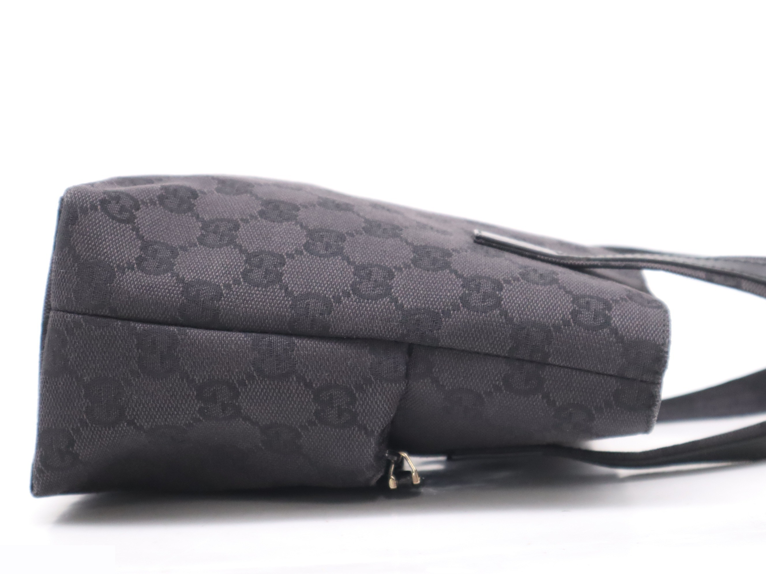 Canvas x leather GG canvas handbag black SV metal fittings — view 5
