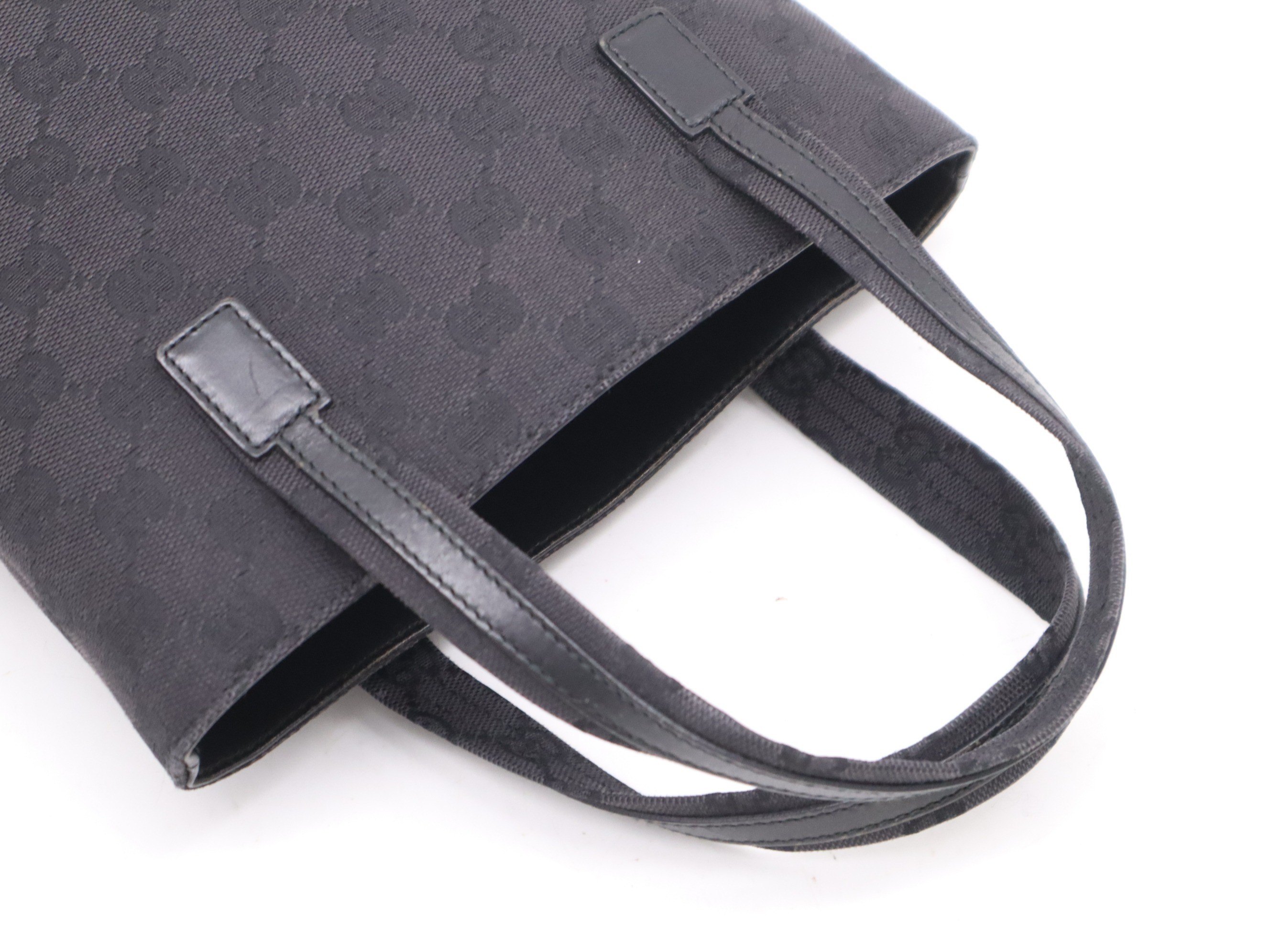 Canvas x leather GG canvas handbag black SV metal fittings — view 6