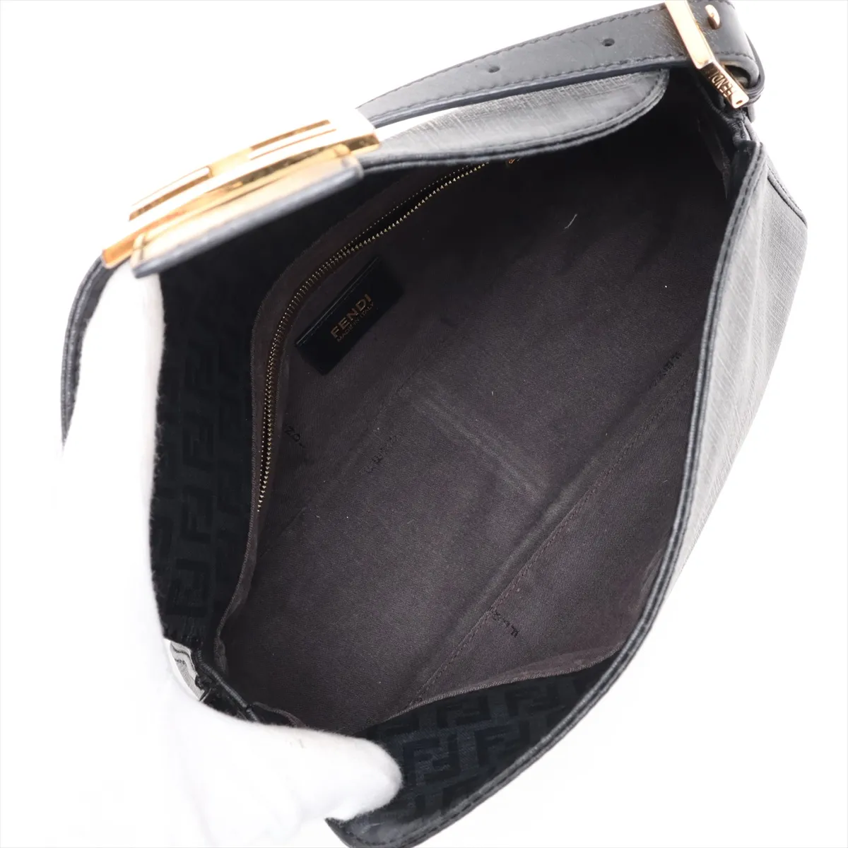Mamma Bucket 8BR003 PVC x Leather Handbag, Black — view 7