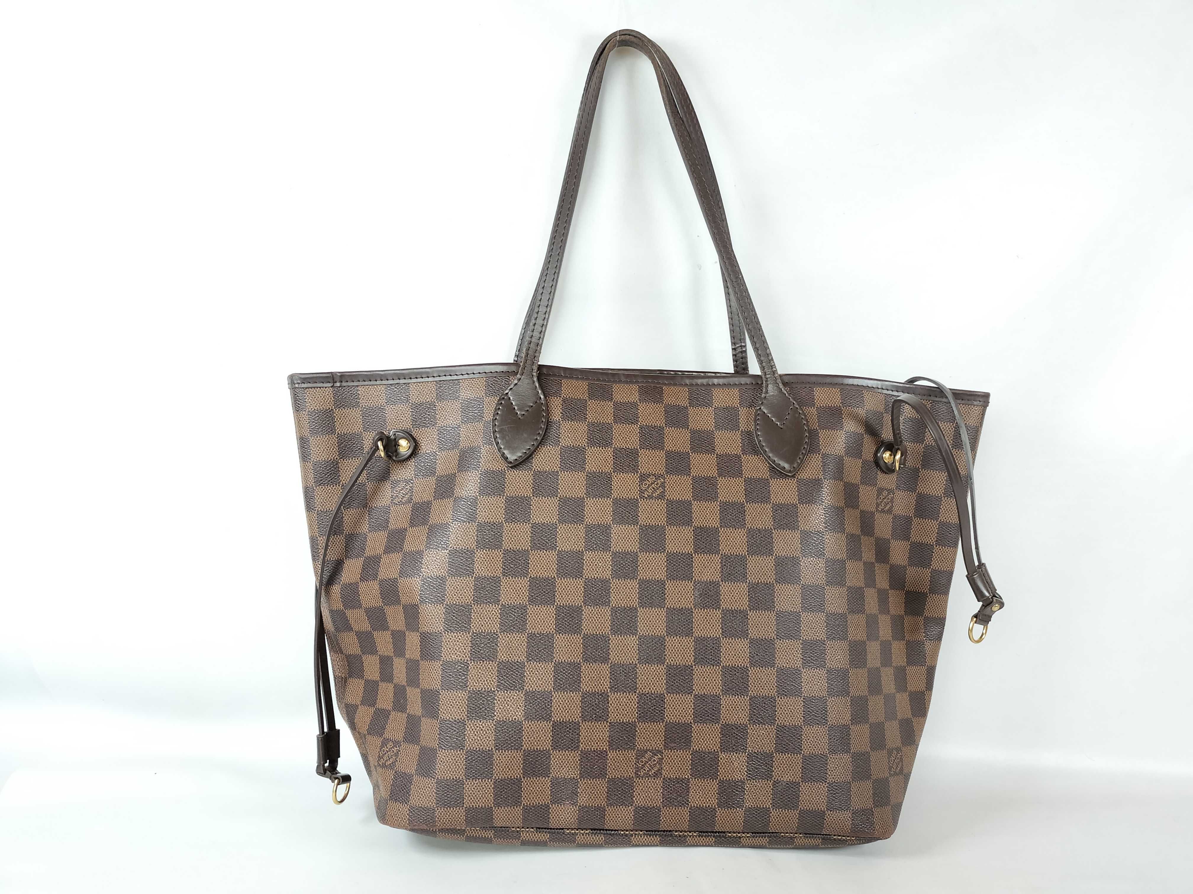 Damier Neverfull MM N51105 AR4182 Brown Tote Bag