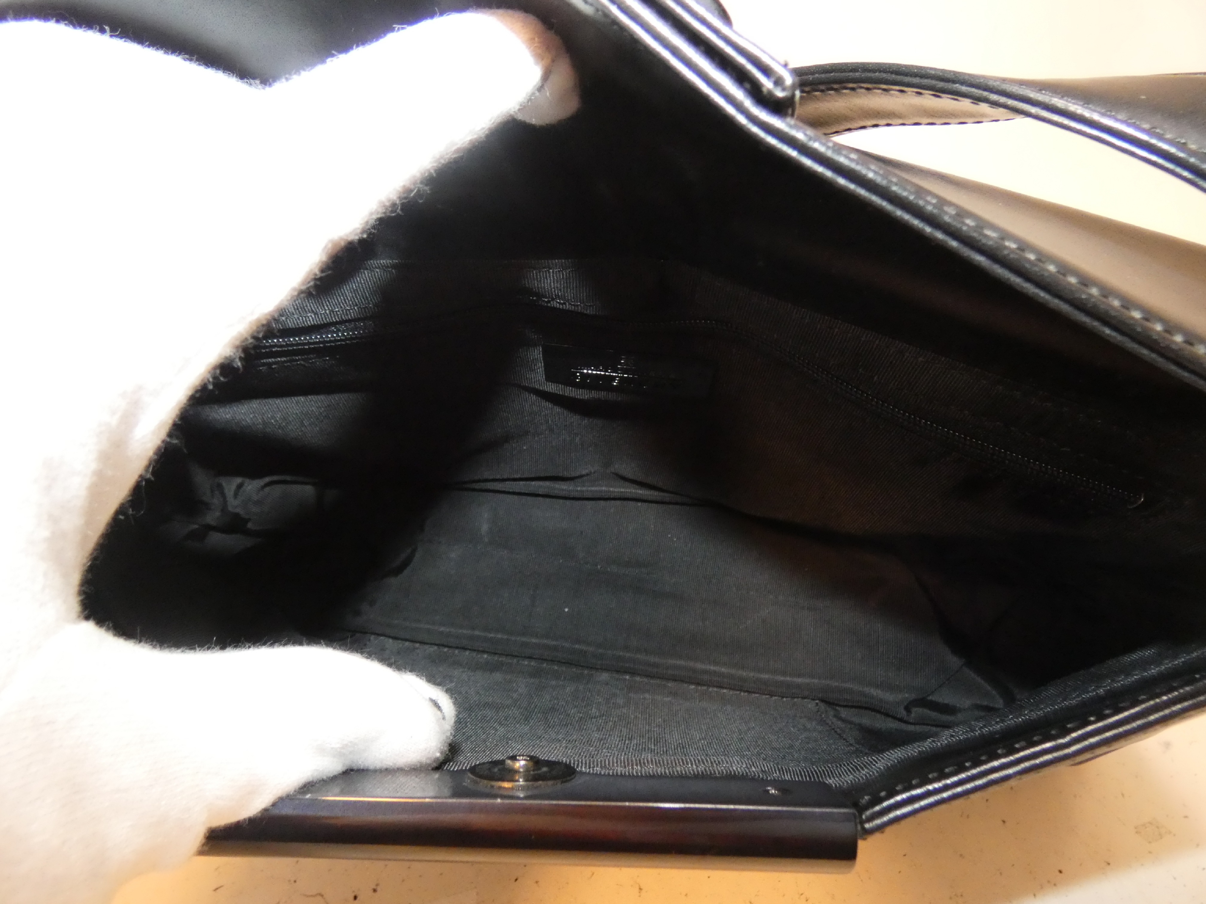 Leather Black One-Hand Handbag — view 8