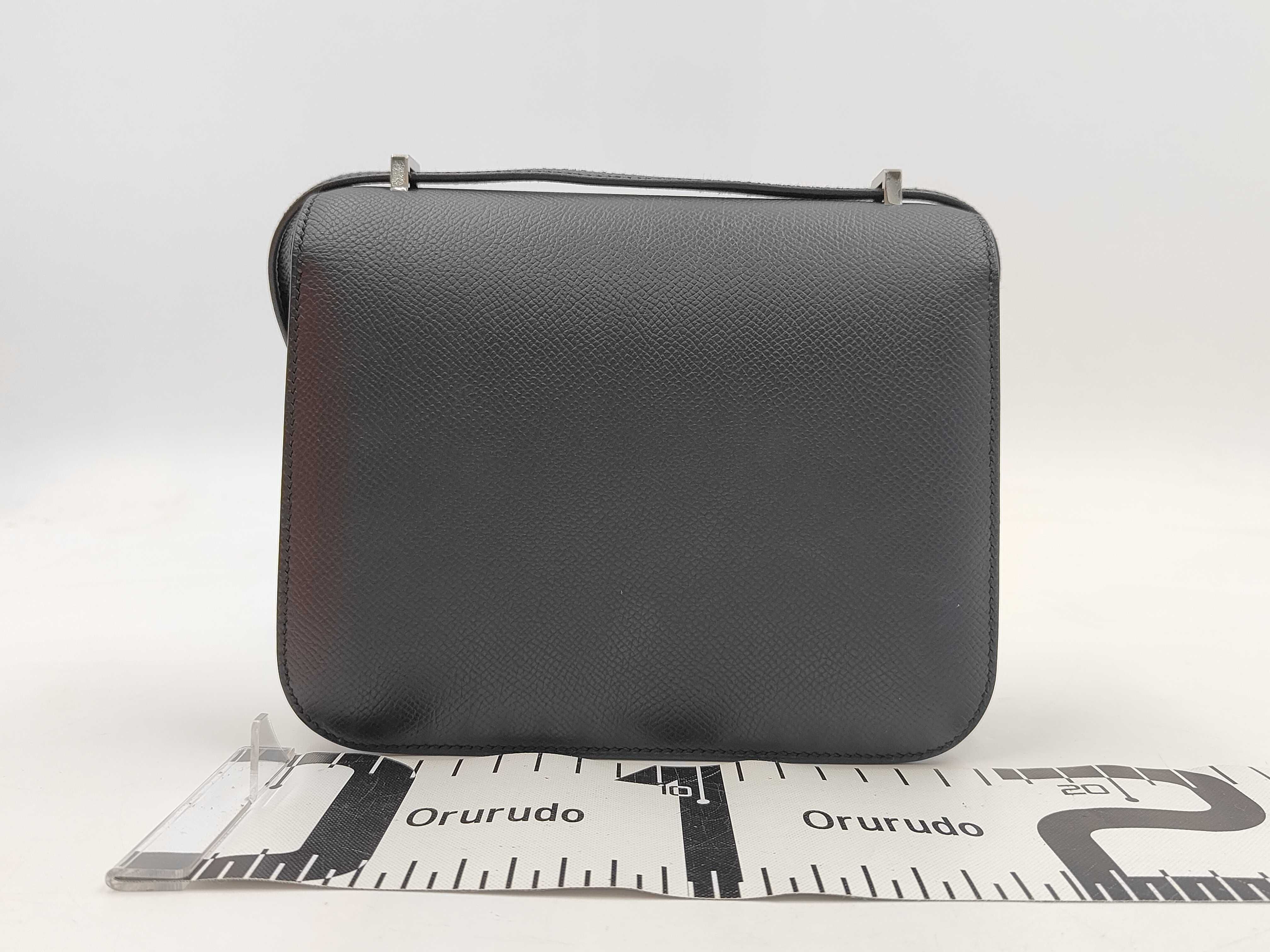 Mini Epsom Black Shoulder Bag with Silver Hardware (K Stamp) — view 2