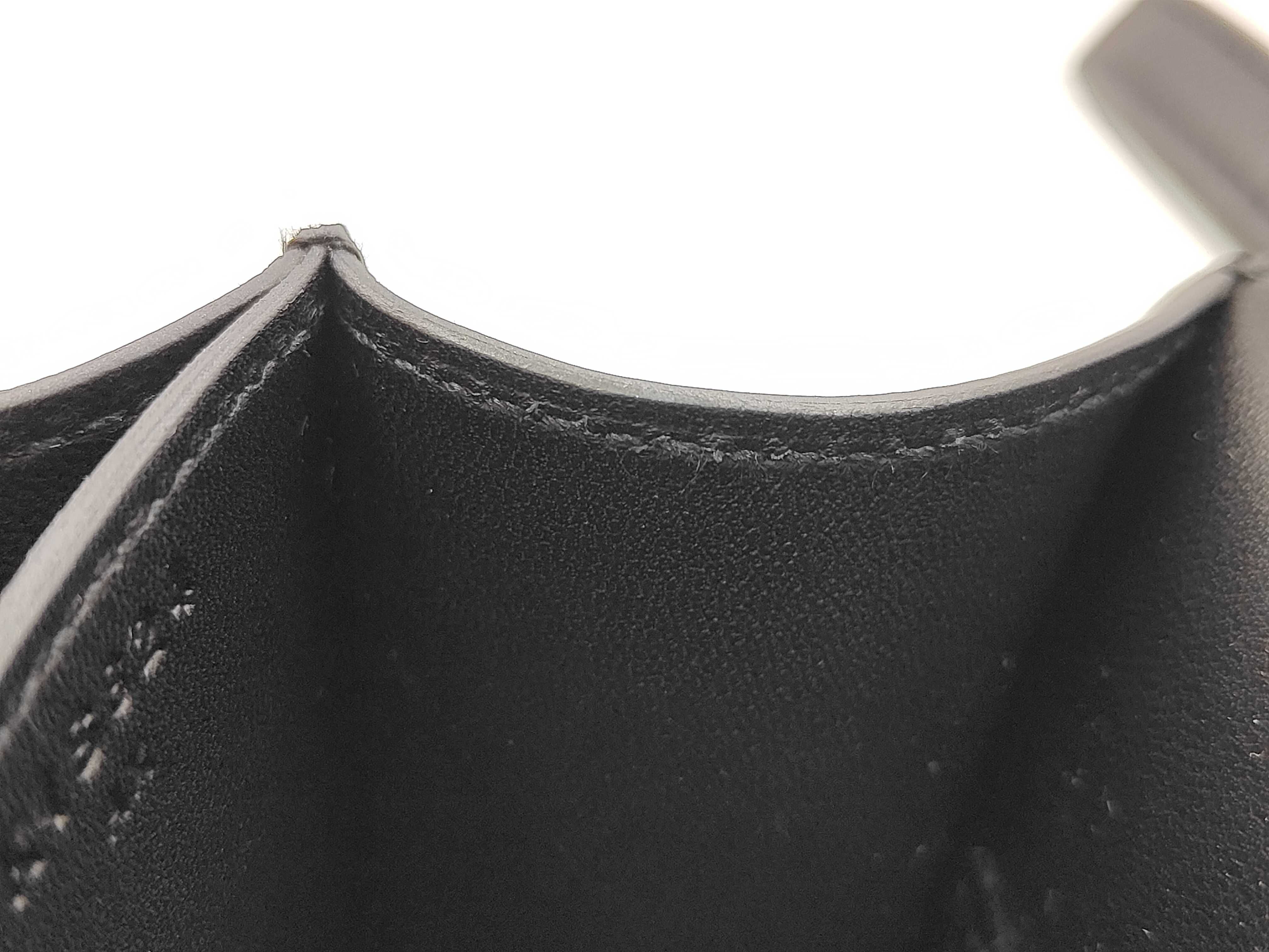 Mini Epsom Black Shoulder Bag with Silver Hardware (K Stamp) — view 13