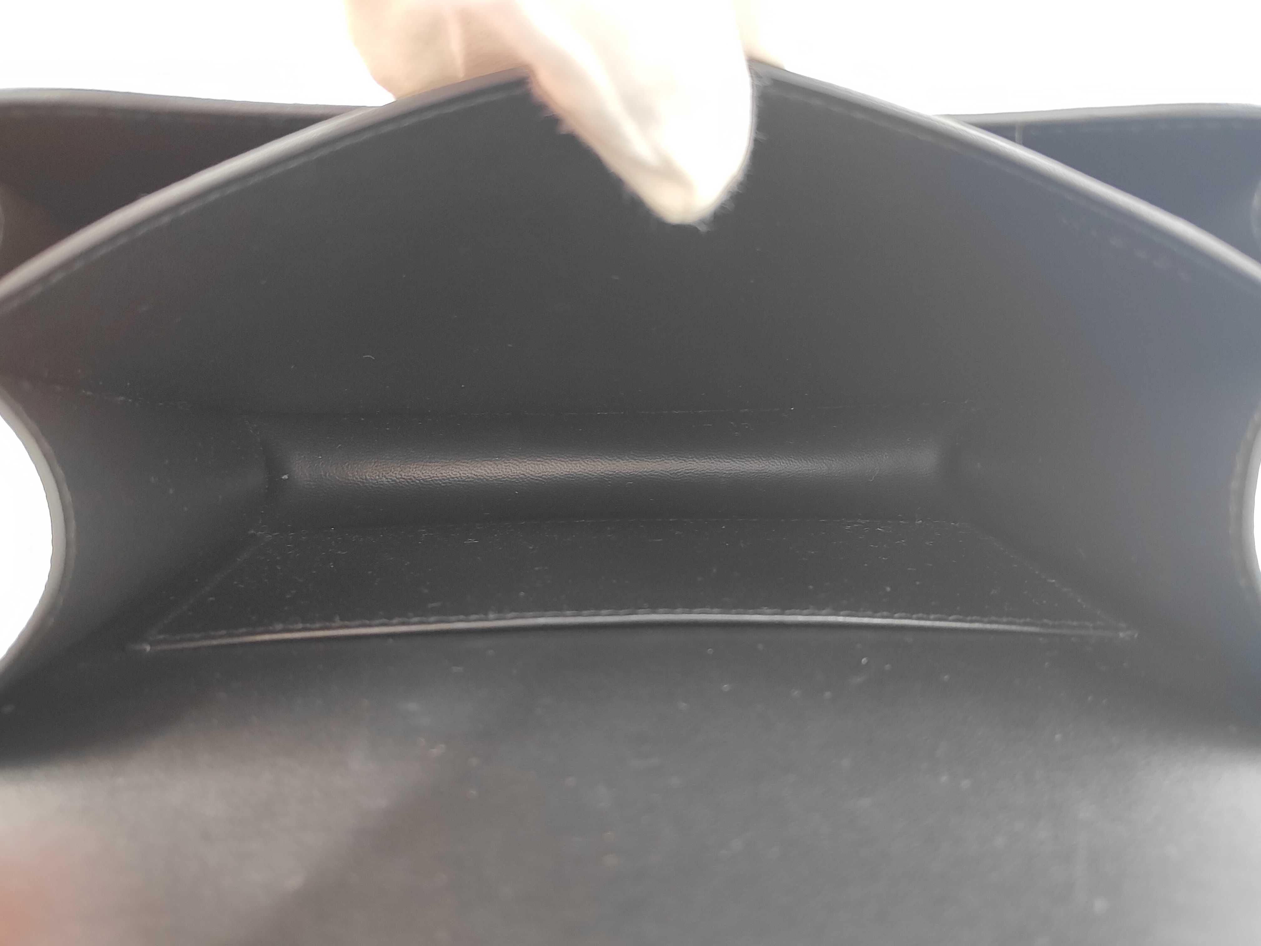 Mini Epsom Black Shoulder Bag with Silver Hardware (K Stamp) — view 9