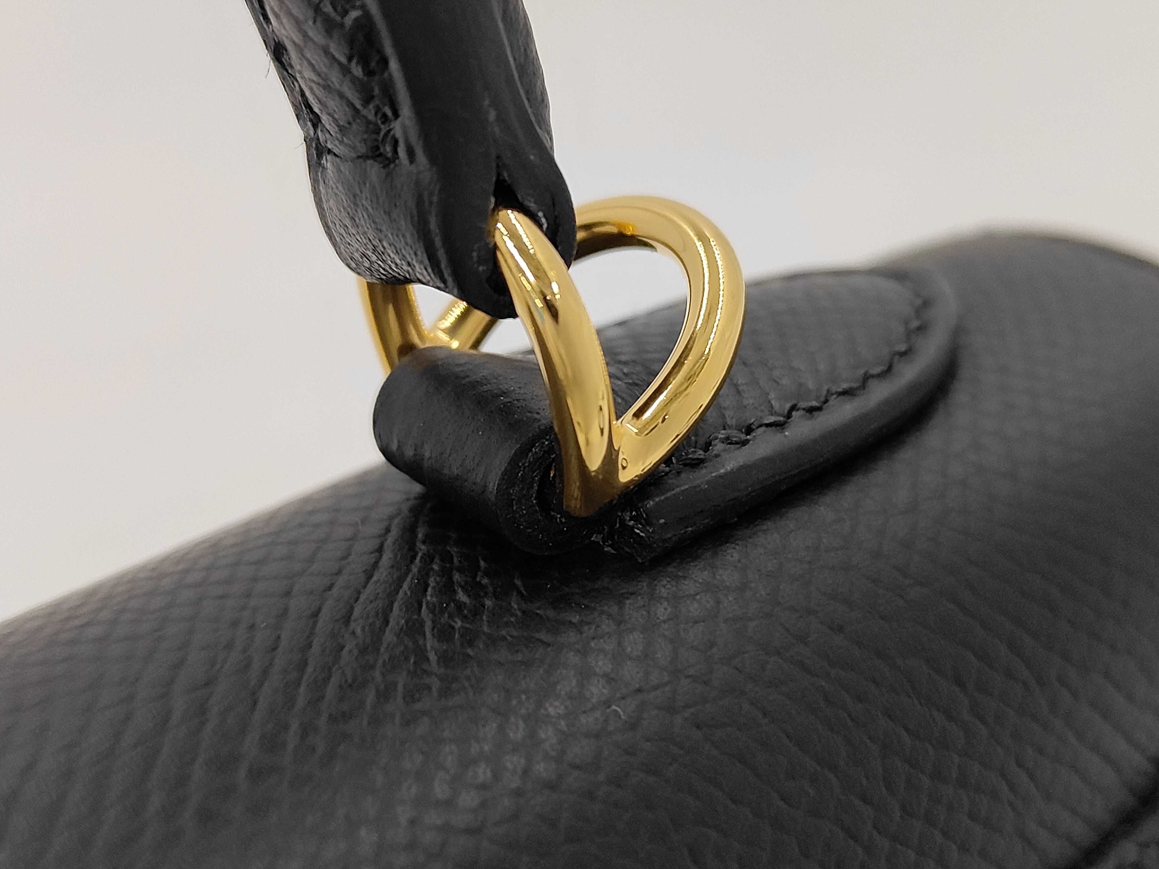 Kelly 25 Black Epsom Leather Handbag with Gold Hardware (K Stamp) — view 3
