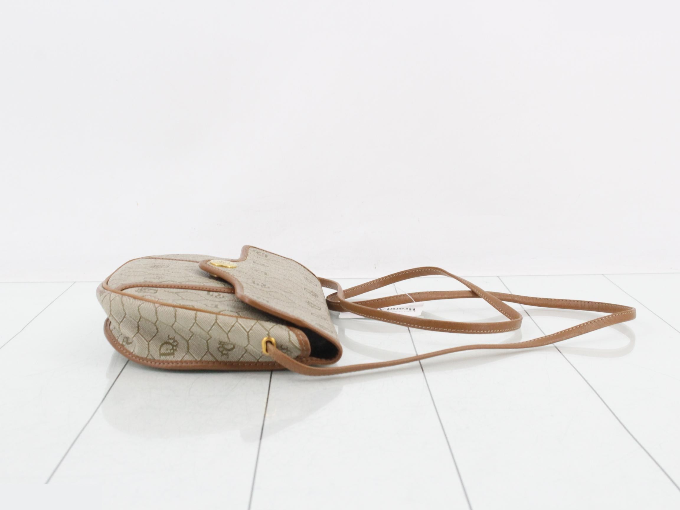 Honeycomb Shoulder Bag, PVC/Leather, Brown — view 3