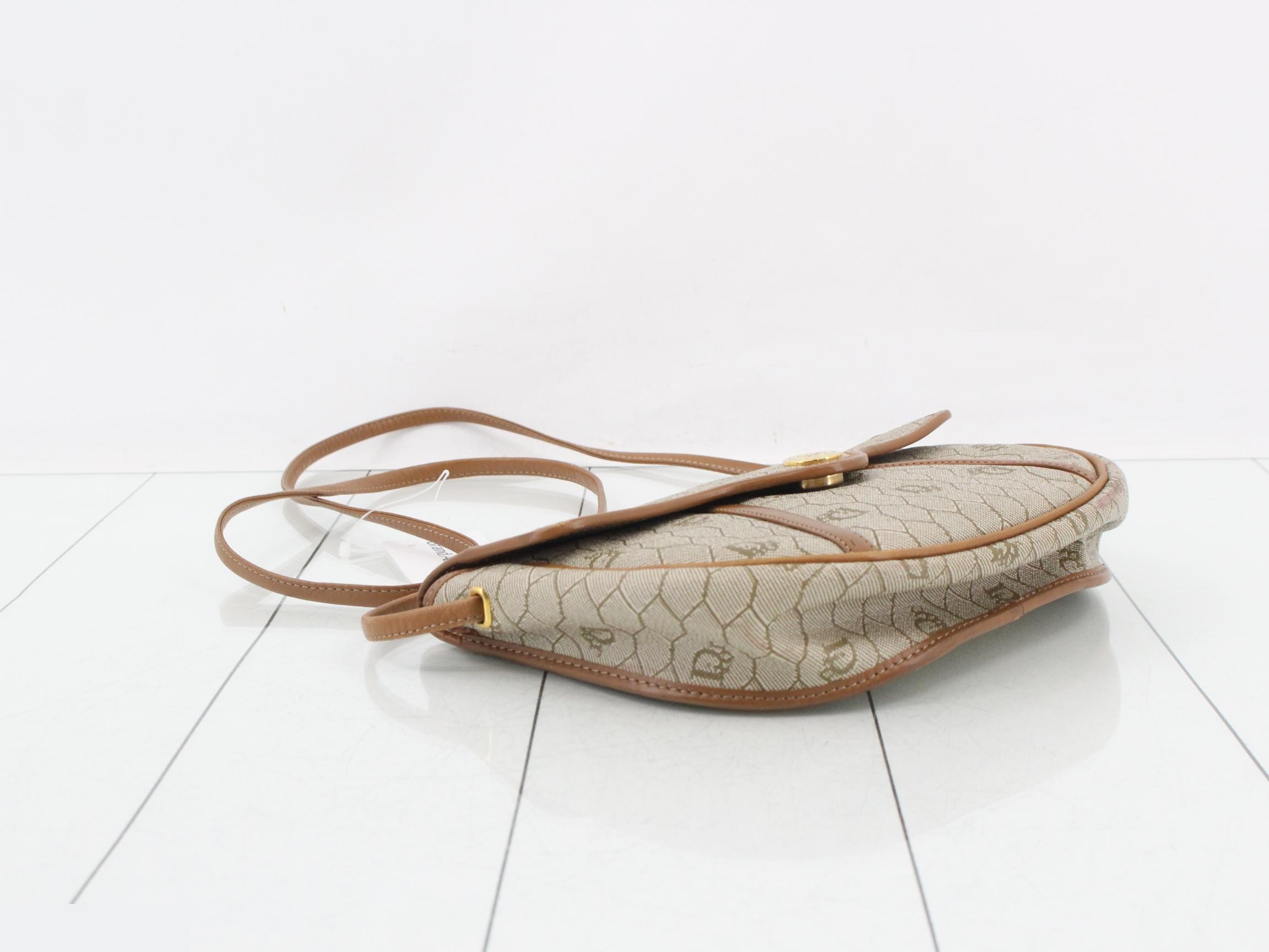 Honeycomb Shoulder Bag, PVC/Leather, Brown — view 5