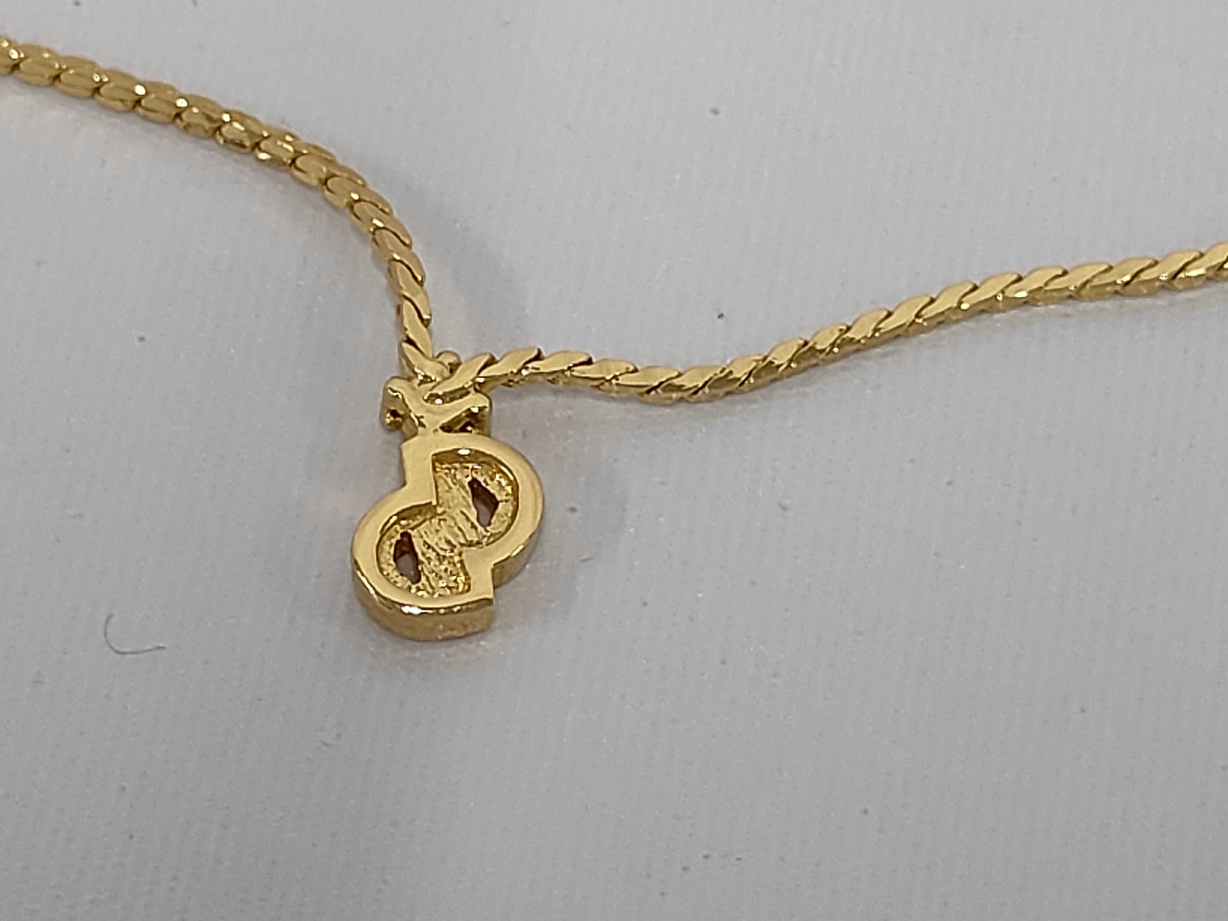 CD Logo Vintage Gold Necklace — view 2