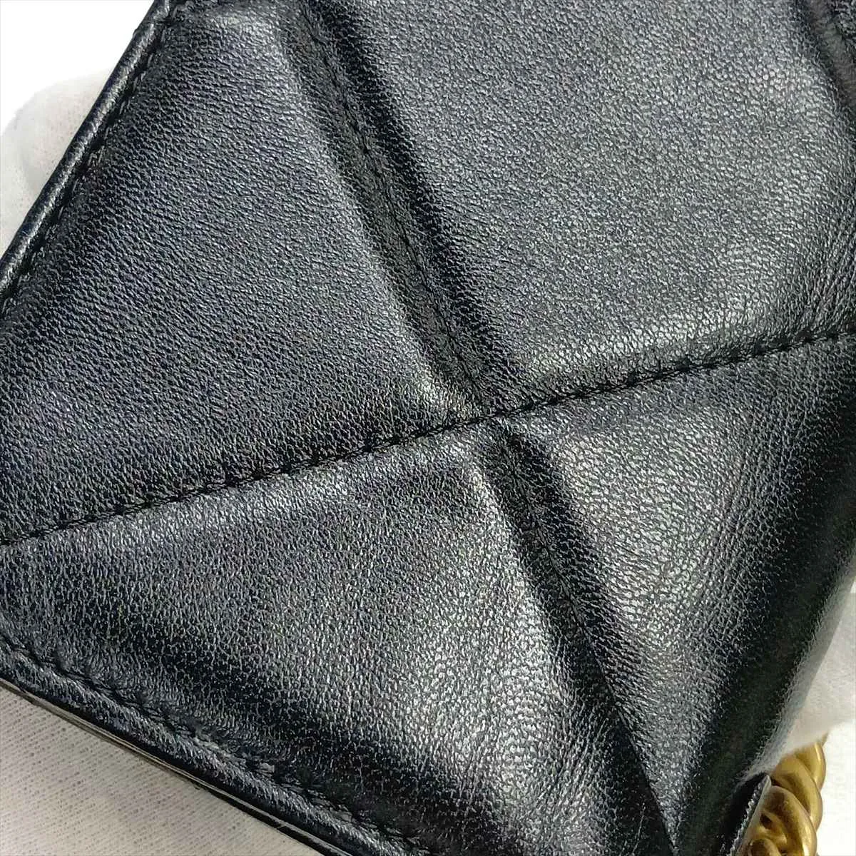 19 Lambskin Chain Wallet Black Gold x Silver Hardware THHLPC7K Random Serial Number — view 11