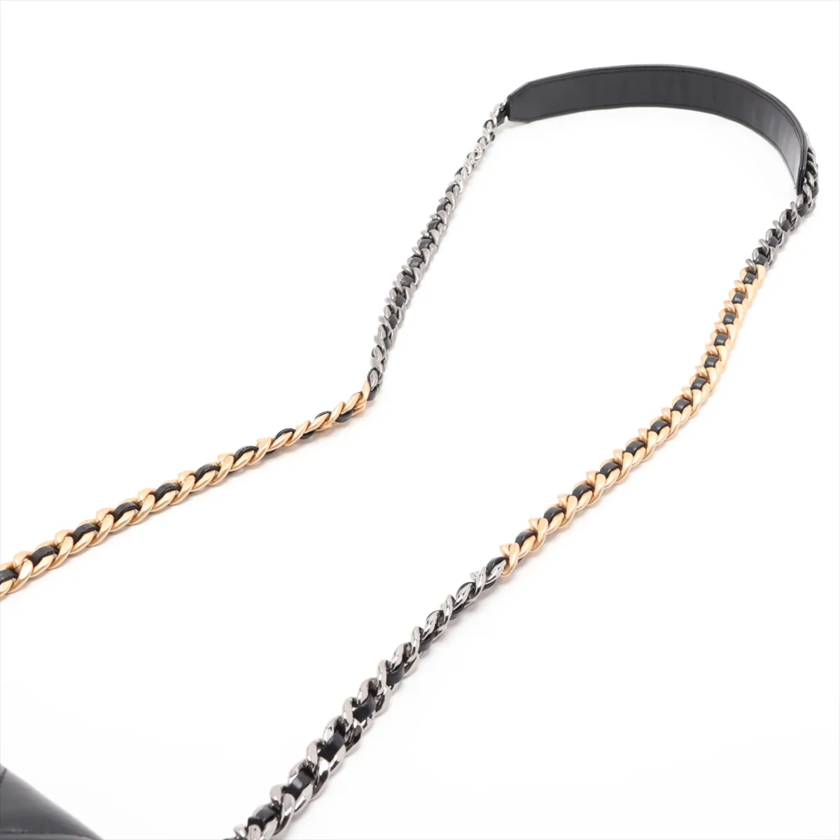 19 Lambskin Chain Wallet Black Gold x Silver Hardware THHLPC7K Random Serial Number — view 5