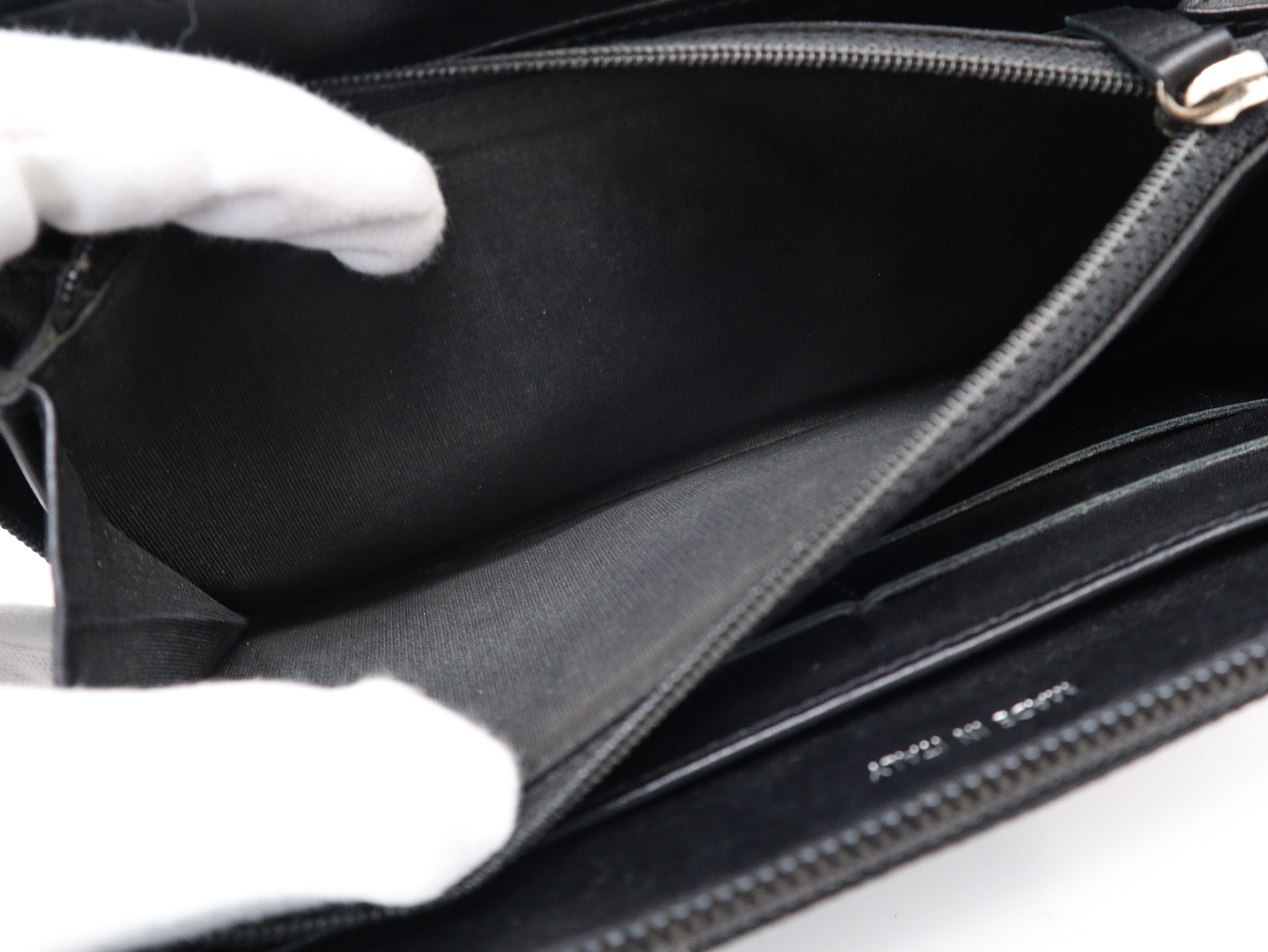 Caviar Skin Round Zip Wallet with Coco Mark, Black, Seal, Card, 16471678, Box and Guarantee Included. — view 9