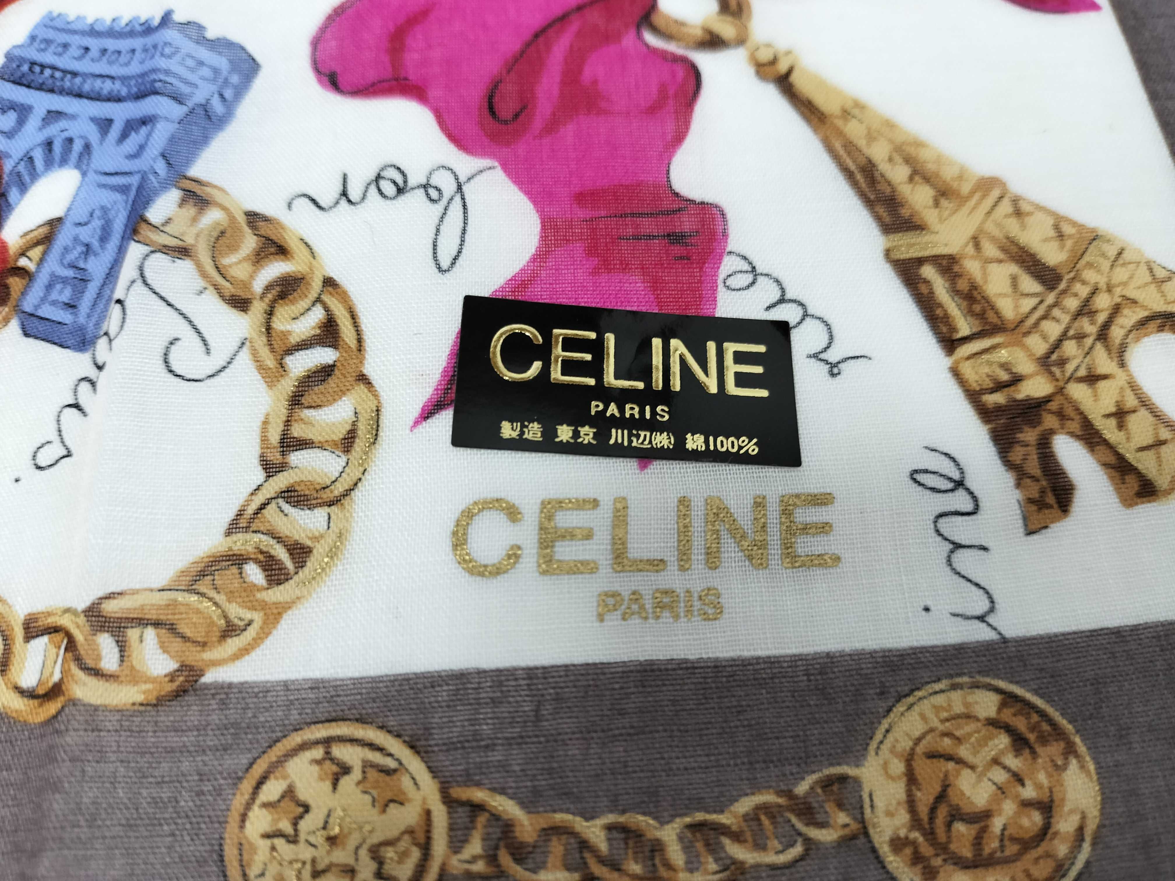 handkerchief scarf with sticker, ribbon, and other accessories. — view 3