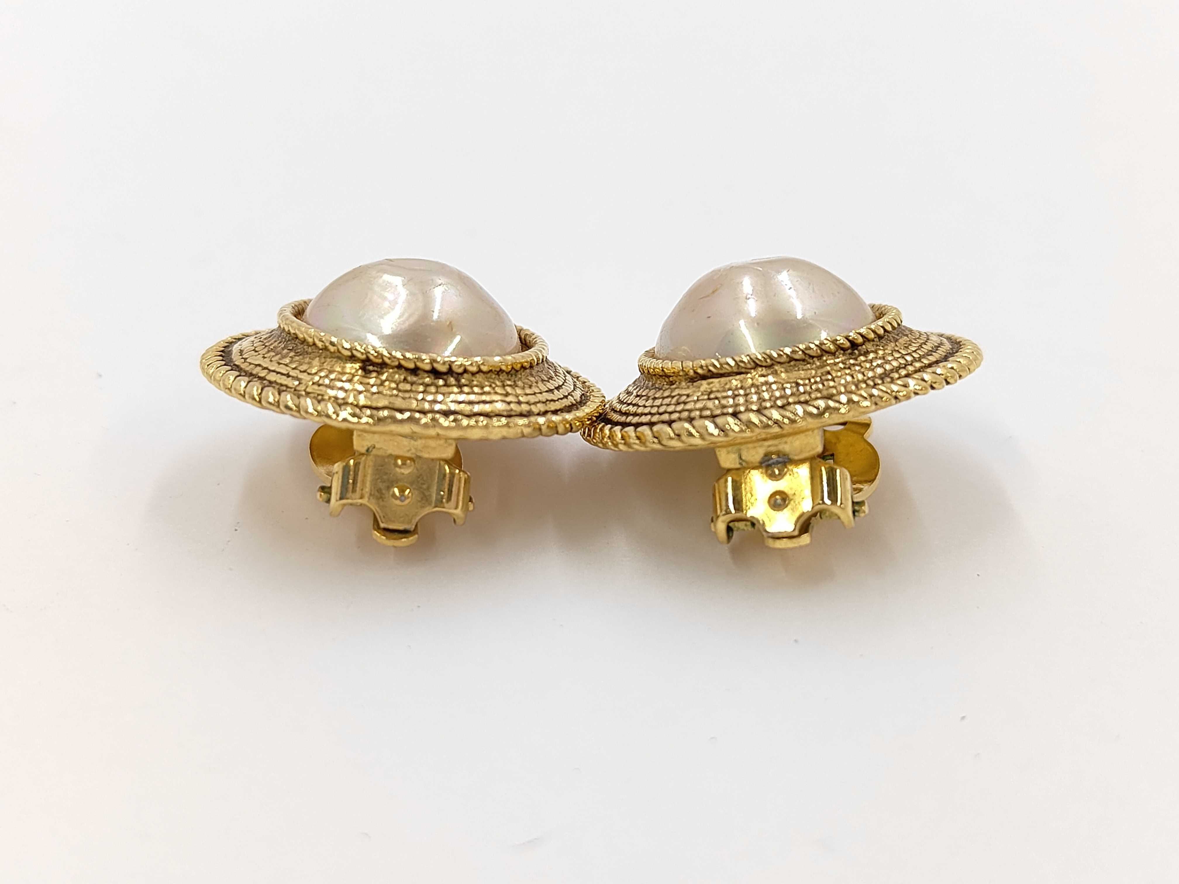 brand jewelry earrings, Mabe pearl earrings. — view 2