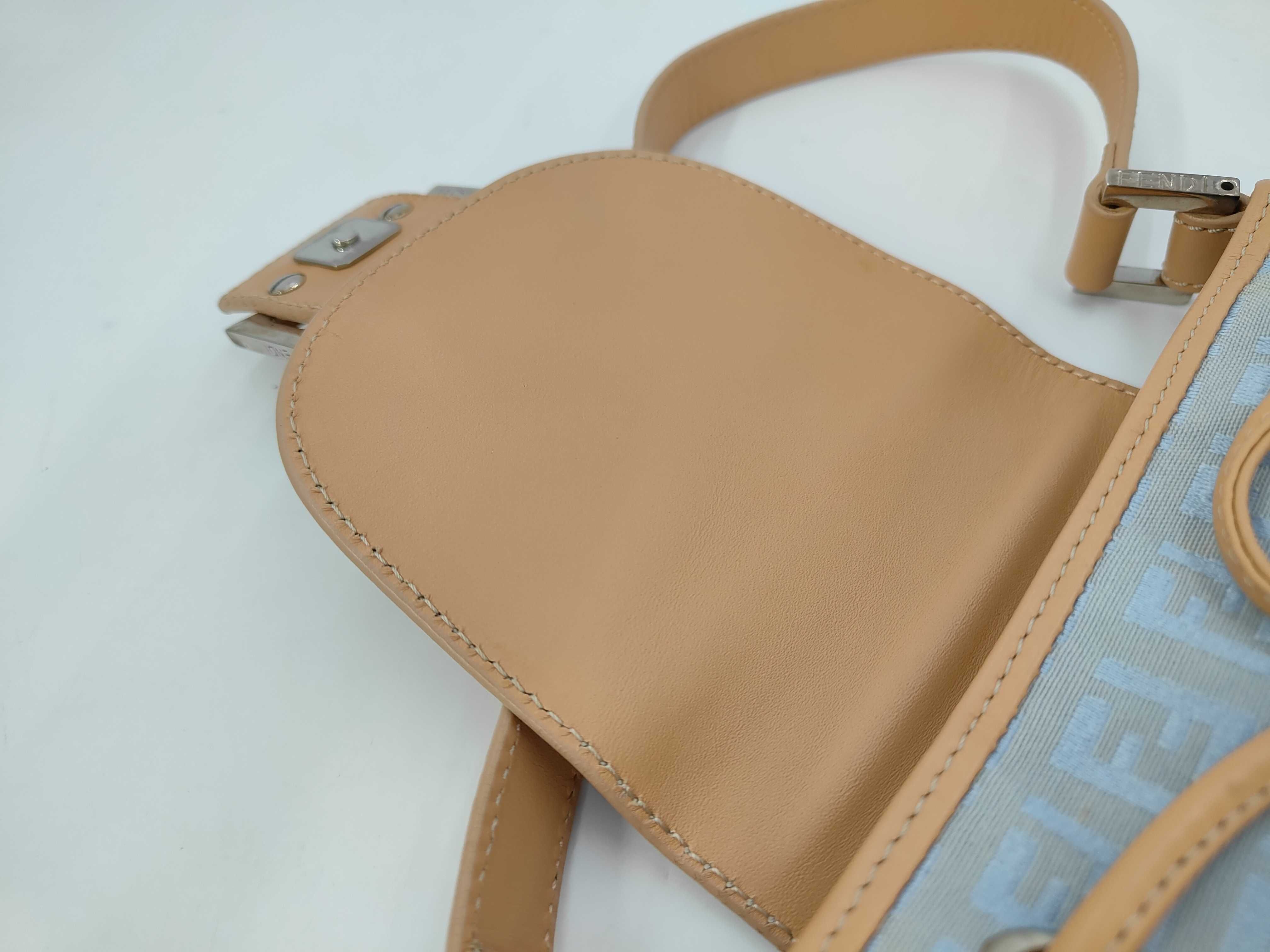 Zucca pattern Fendi Zucchino handbag blue shoulder bag — view 8