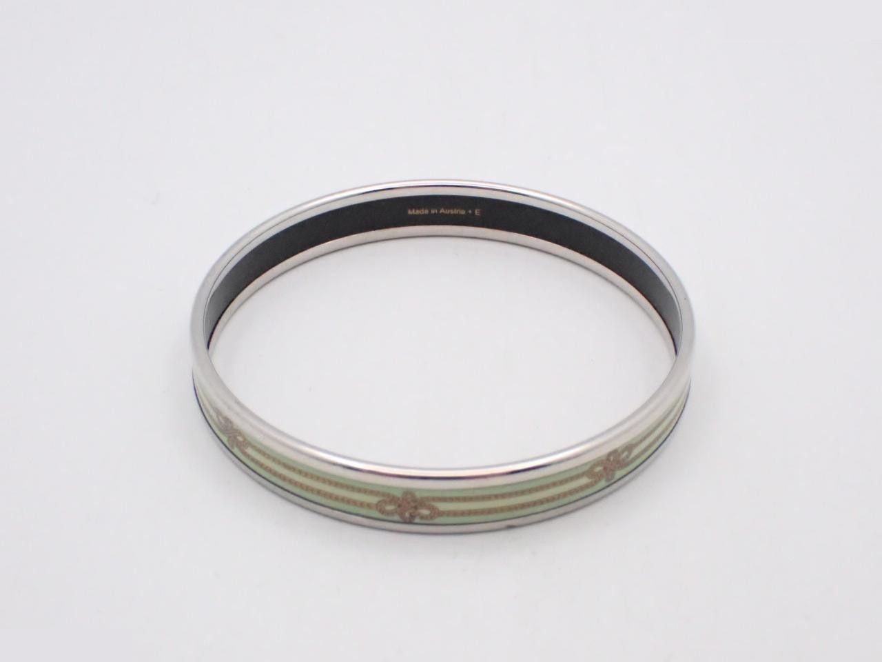 Enamel Bracelet PM, Silver & Green, SV, Wrist size approximately 20cm — view 2