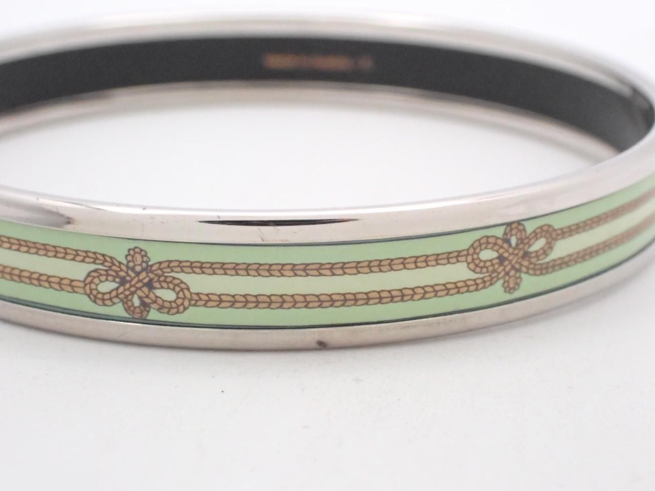 Enamel Bracelet PM, Silver & Green, SV, Wrist size approximately 20cm — view 3