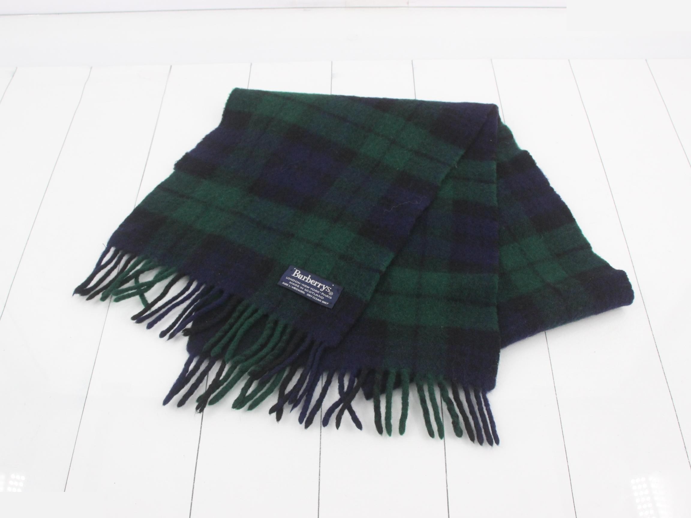 Nova Check Scarf, Green, 100% Wool — view 2