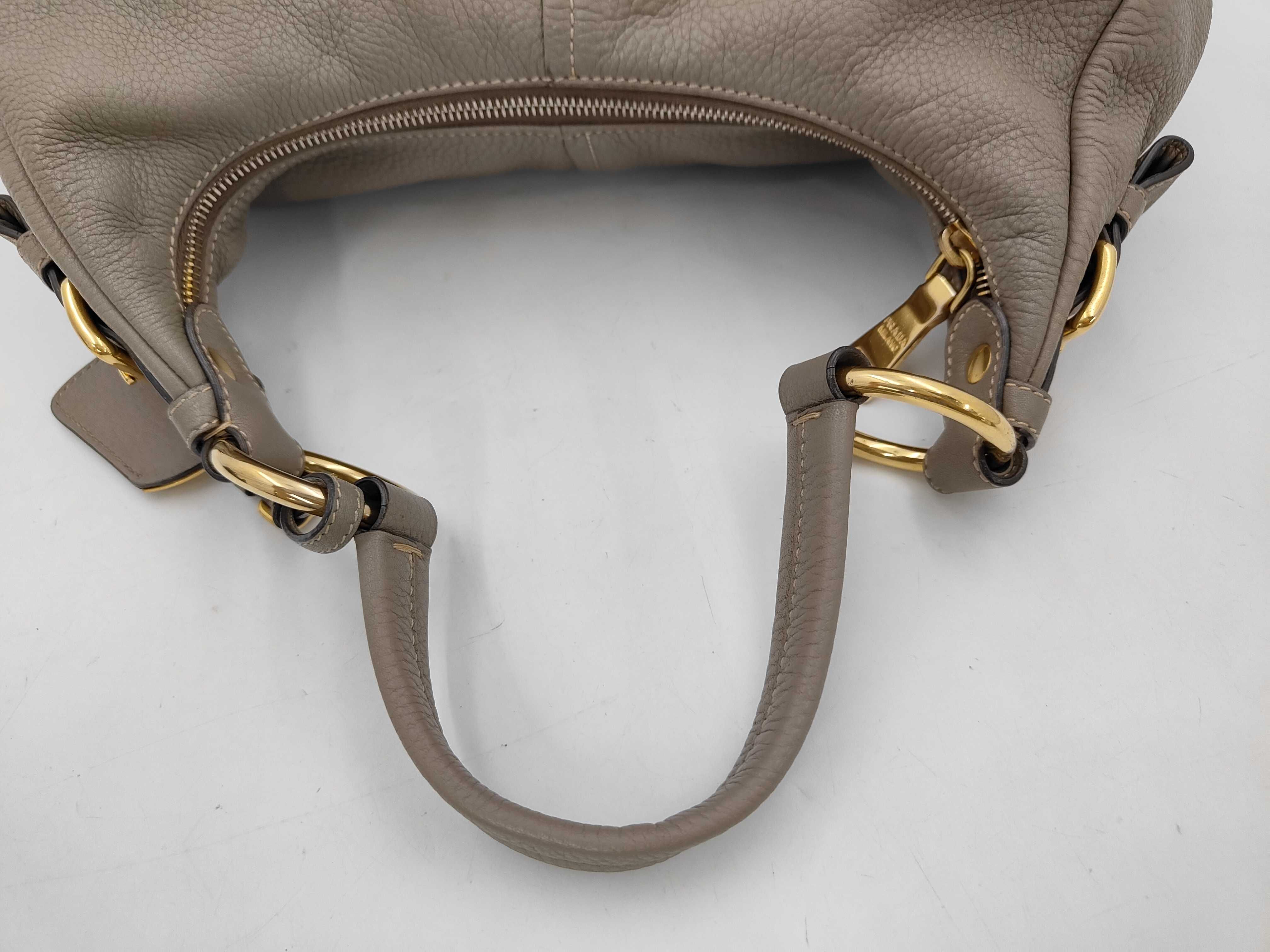 Gray Leather Hobo Bag Handbag — view 5