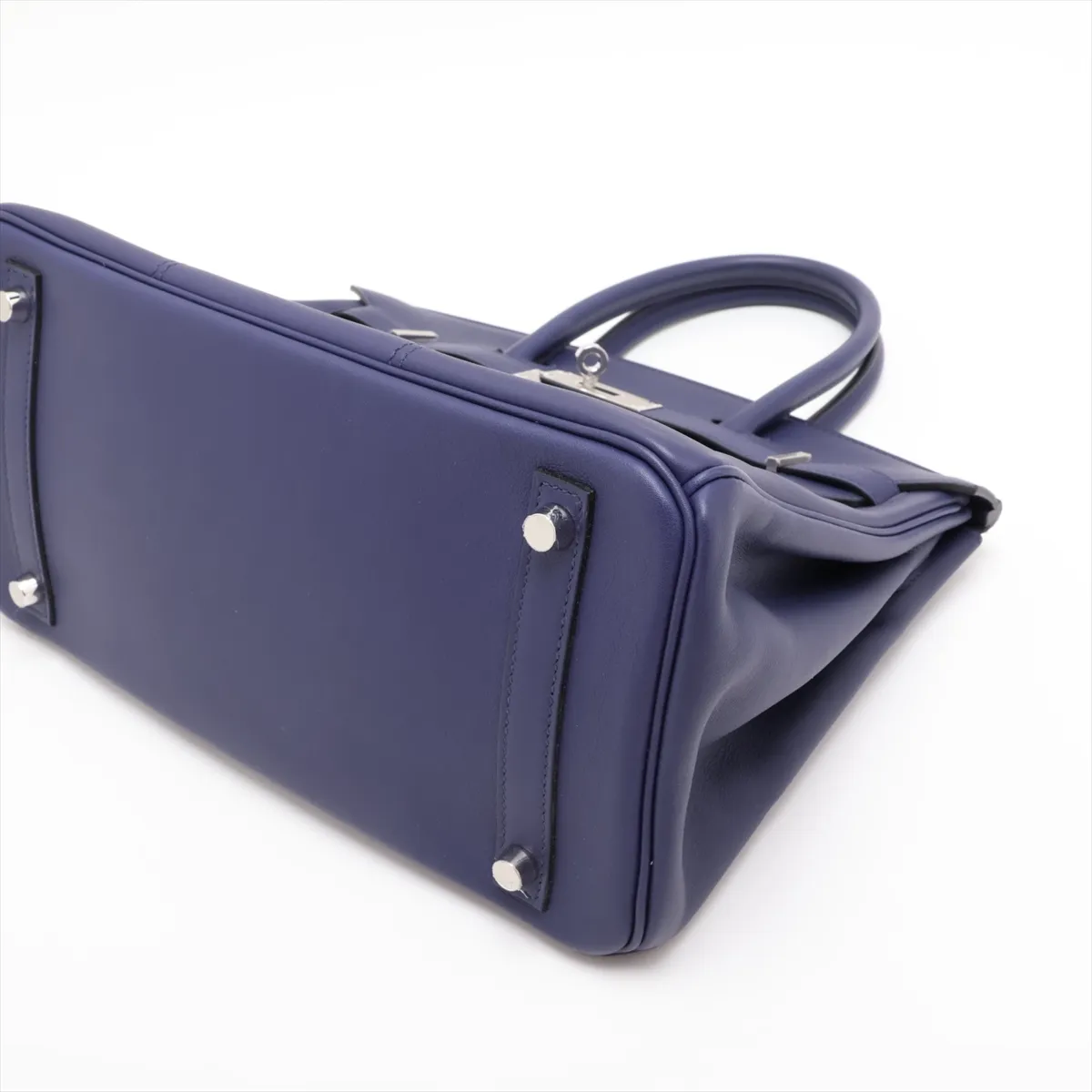 [Individually packaged] Hermes Birkin 30 Retournée Tressage, Veau Swift x Veau Epsom, Blue Ancre x Gold x Blue Nord, Silver hardware. D: 2019 — view 3