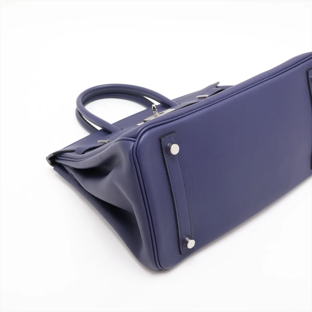 [Individually packaged] Hermes Birkin 30 Retournée Tressage, Veau Swift x Veau Epsom, Blue Ancre x Gold x Blue Nord, Silver hardware. D: 2019 — view 4