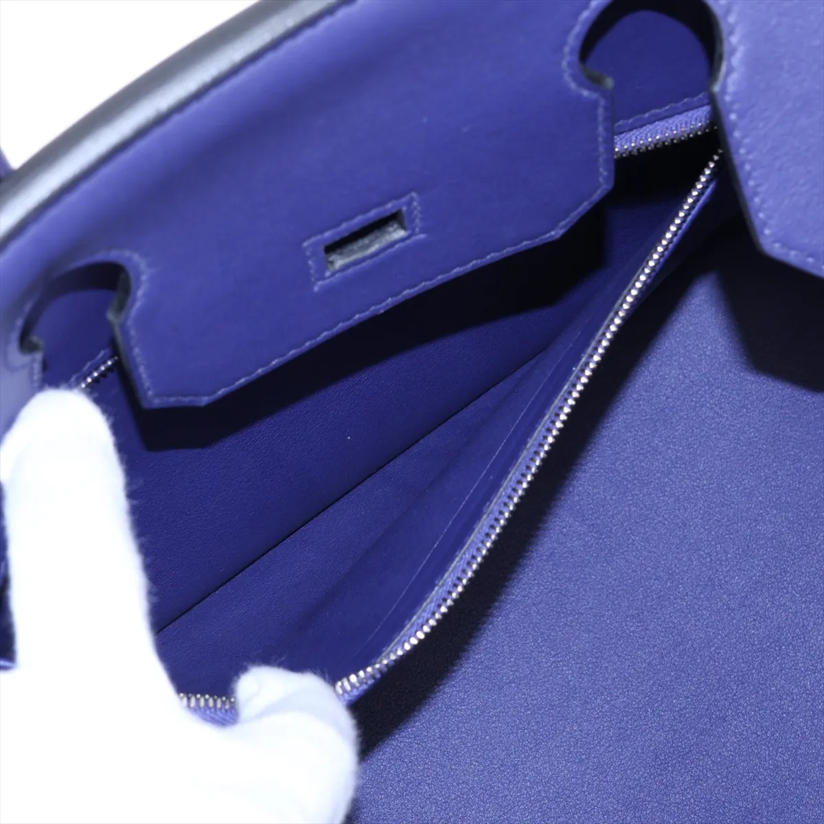 [Individually packaged] Hermes Birkin 30 Retournée Tressage, Veau Swift x Veau Epsom, Blue Ancre x Gold x Blue Nord, Silver hardware. D: 2019 — view 8