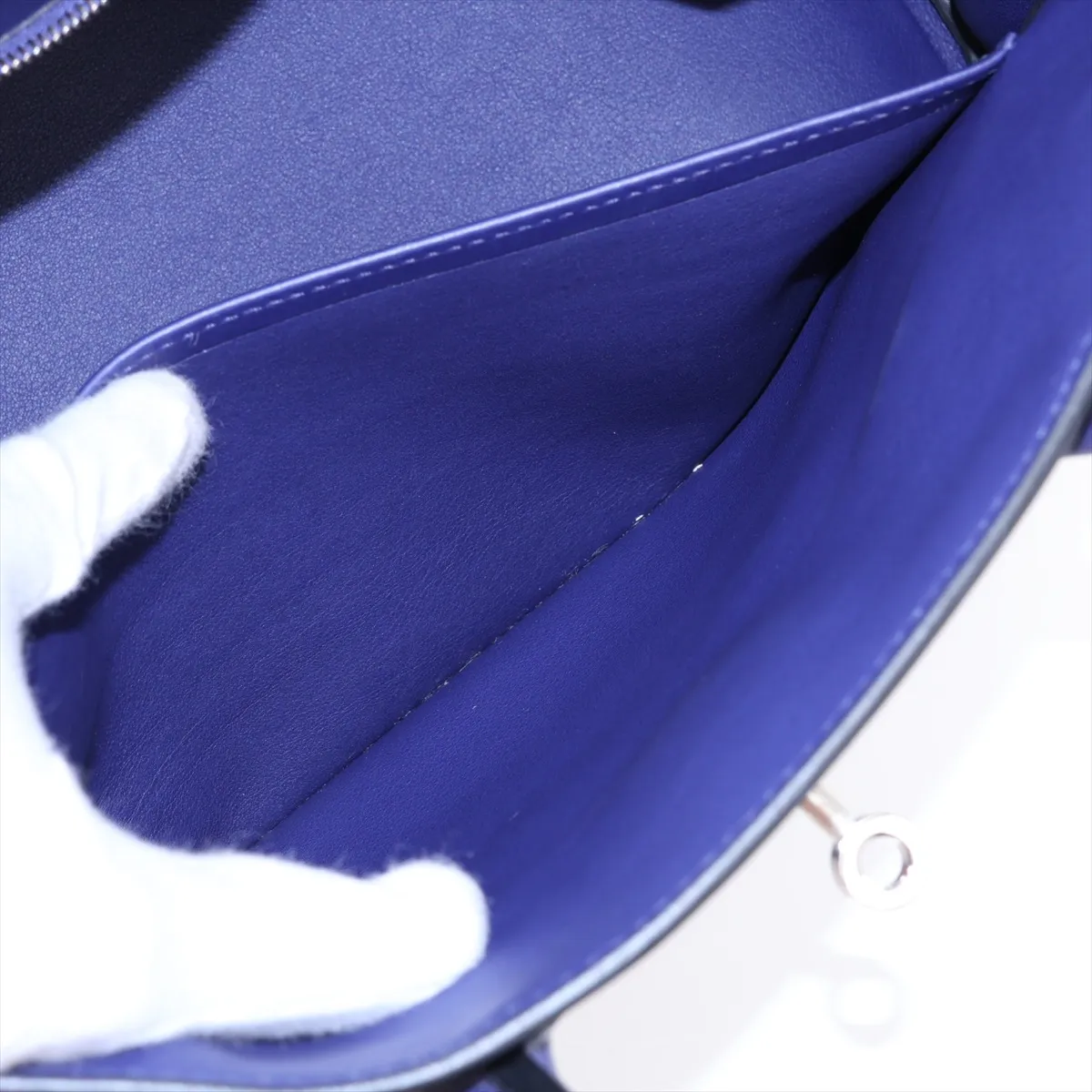 [Individually packaged] Hermes Birkin 30 Retournée Tressage, Veau Swift x Veau Epsom, Blue Ancre x Gold x Blue Nord, Silver hardware. D: 2019 — view 9