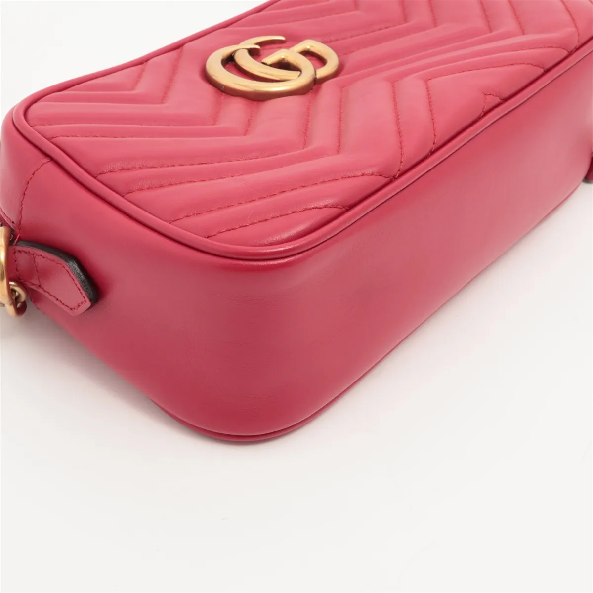 GG Marmont Leather Shoulder Bag Red 447632 — view 4