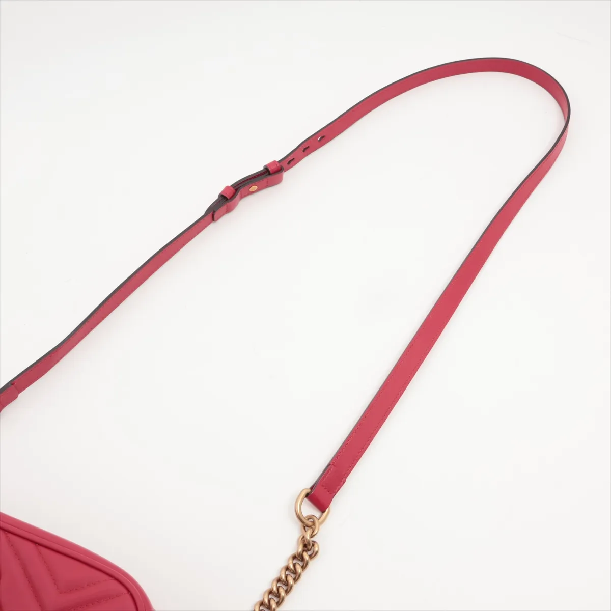 GG Marmont Leather Shoulder Bag Red 447632 — view 5