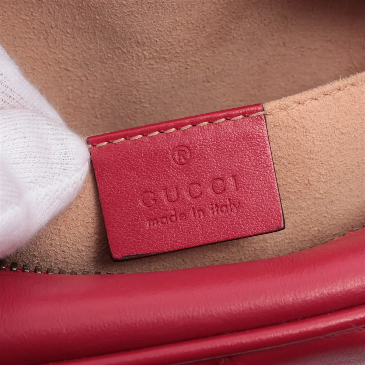 GG Marmont Leather Shoulder Bag Red 447632 — view 8