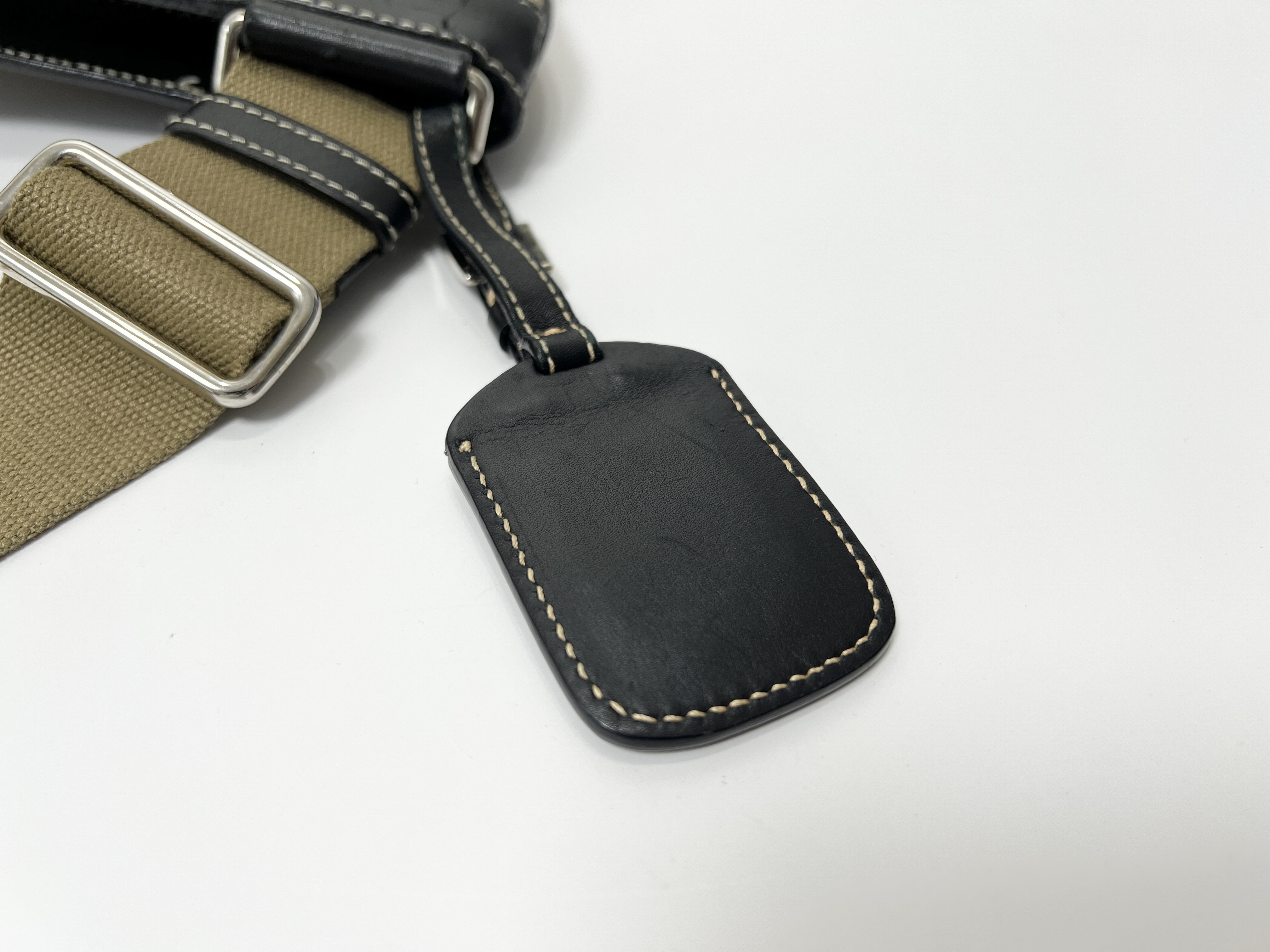 logo jacquard studded canvas leather one-shoulder bag — view 15