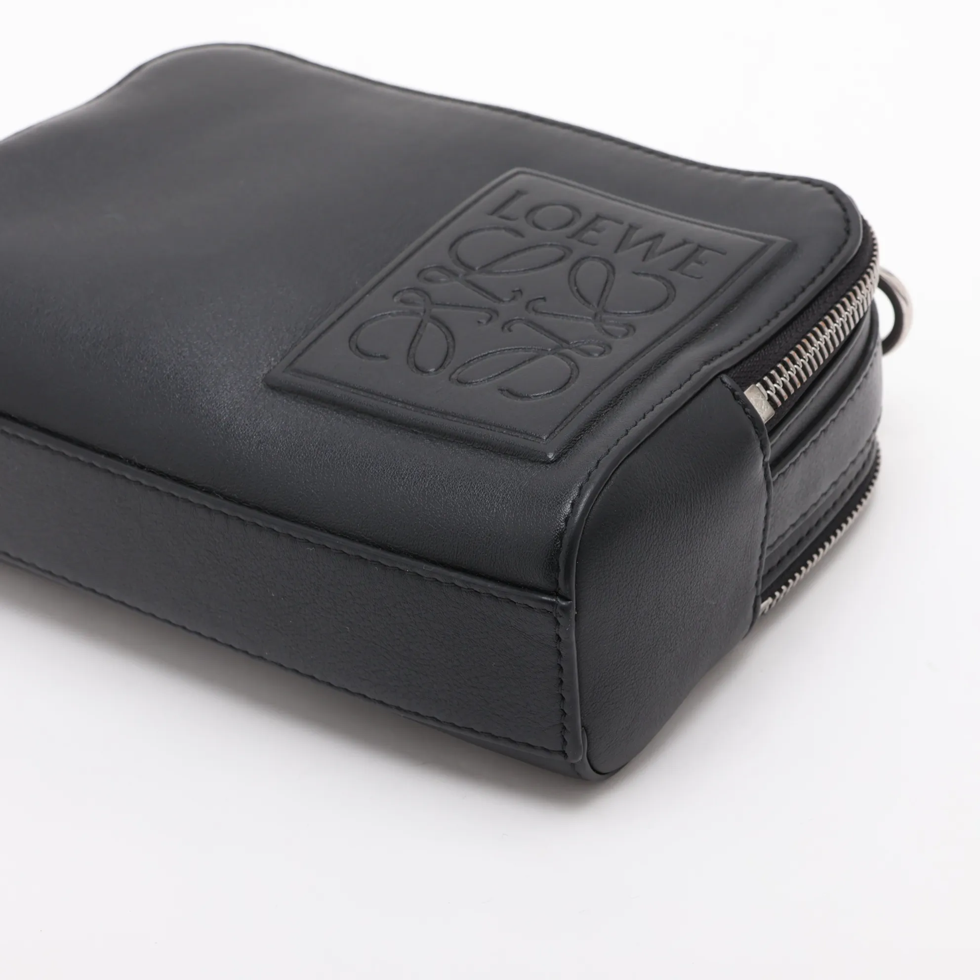 Camera Crossbody Bag Mini Leather 2-Way Shoulder Bag Black — view 3
