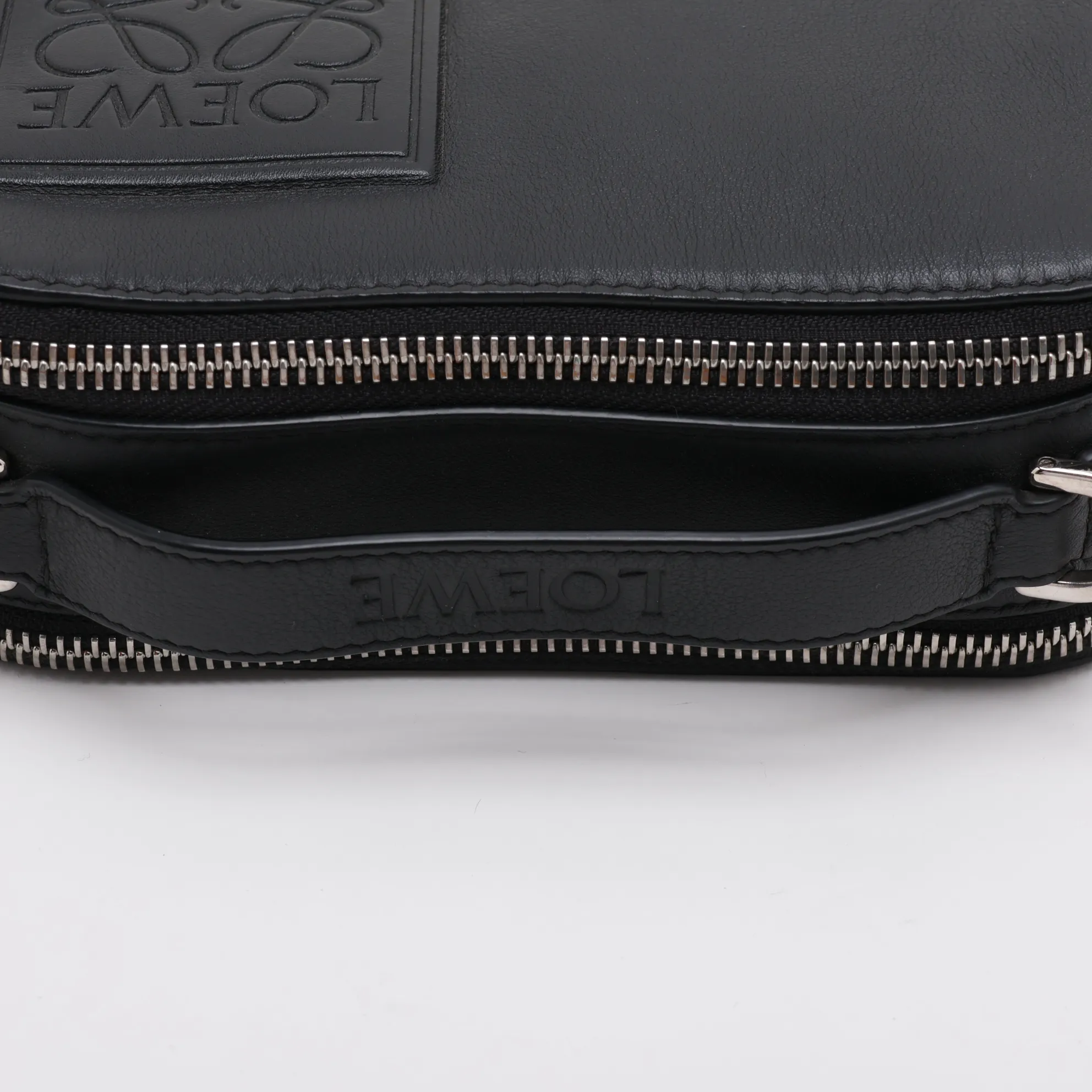 Camera Crossbody Bag Mini Leather 2-Way Shoulder Bag Black — view 5