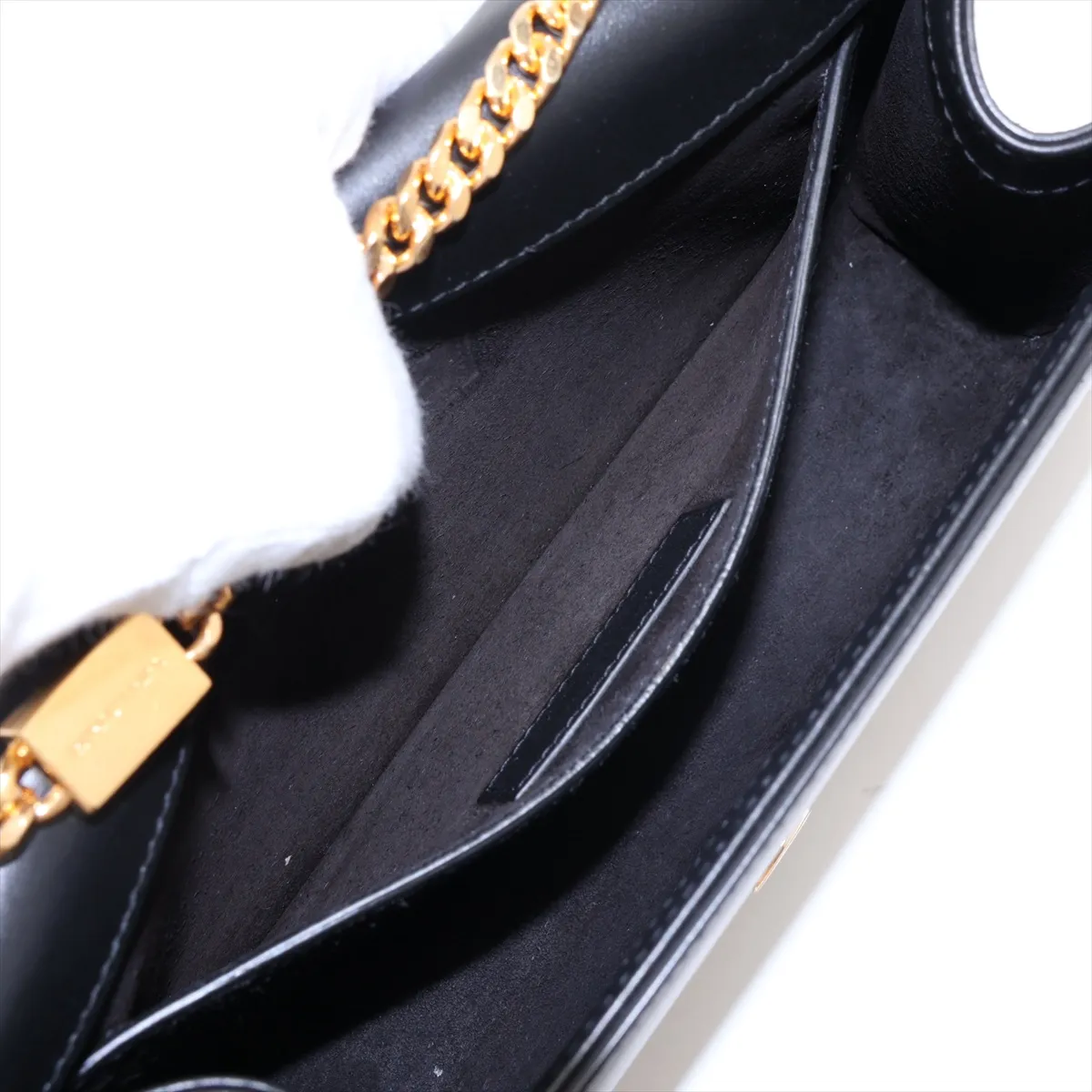 Classic Kate 354119 Leather Chain Shoulder Bag, Black — view 7