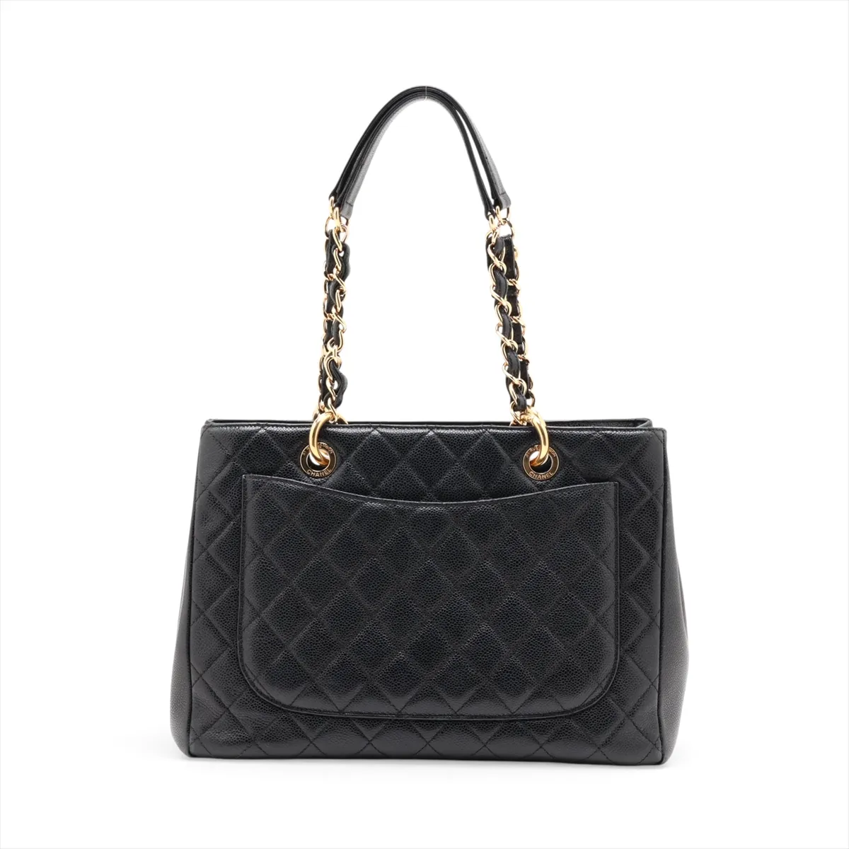 GST Caviar Skin Tote Bag, Black with Gold Hardware, 19439382, Serial Number 19-series, A50995 — view 2