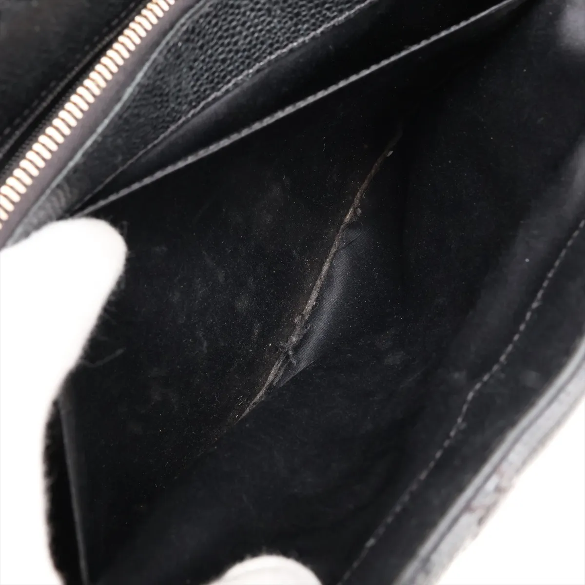 GST Caviar Skin Tote Bag, Black with Gold Hardware, 19439382, Serial Number 19-series, A50995 — view 11