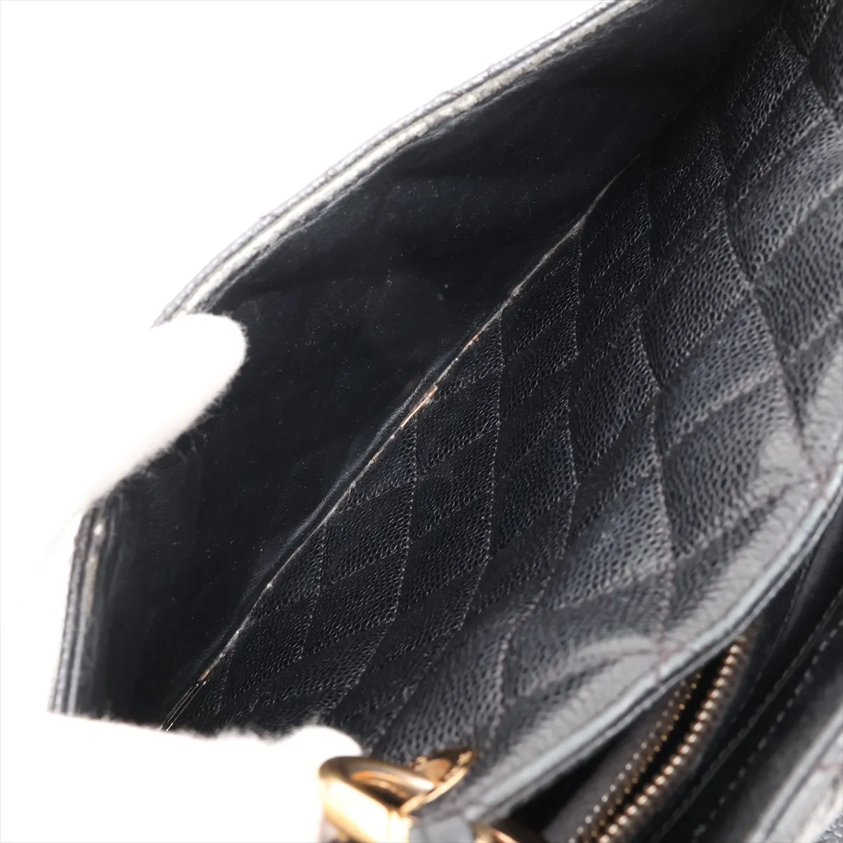 GST Caviar Skin Tote Bag, Black with Gold Hardware, 19439382, Serial Number 19-series, A50995 — view 12