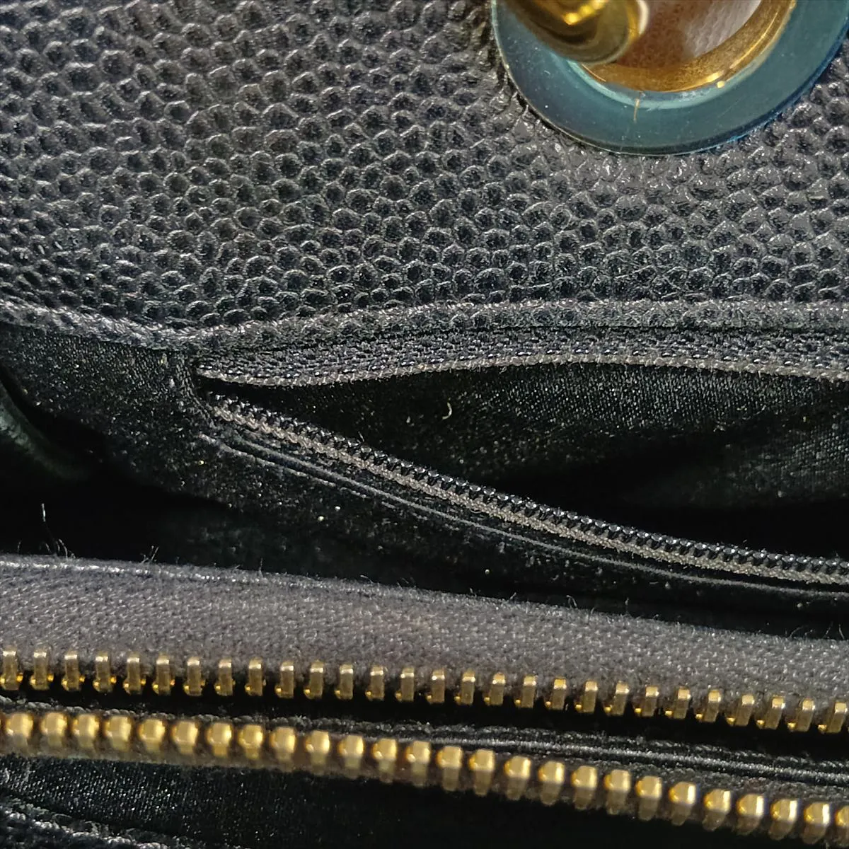 GST Caviar Skin Tote Bag, Black with Gold Hardware, 19439382, Serial Number 19-series, A50995 — view 15
