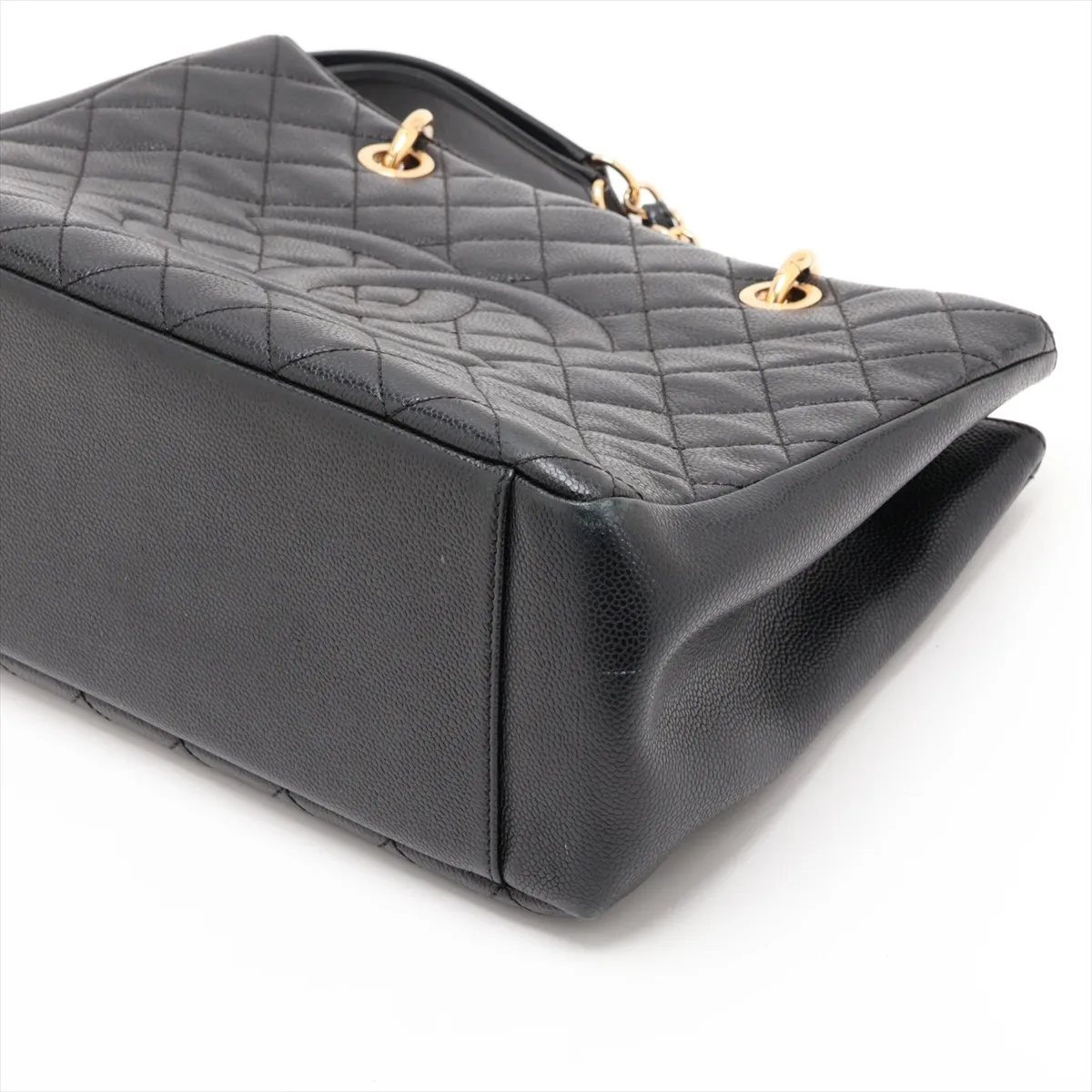 GST Caviar Skin Tote Bag, Black with Gold Hardware, 19439382, Serial Number 19-series, A50995 — view 3