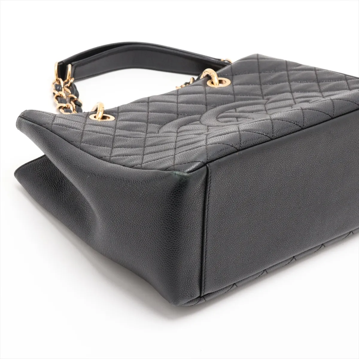 GST Caviar Skin Tote Bag, Black with Gold Hardware, 19439382, Serial Number 19-series, A50995 — view 4