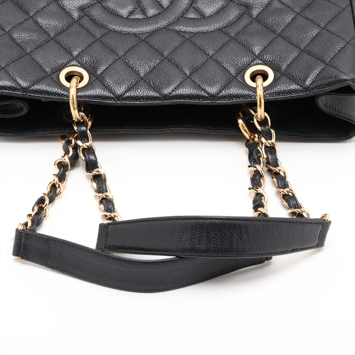 GST Caviar Skin Tote Bag, Black with Gold Hardware, 19439382, Serial Number 19-series, A50995 — view 5
