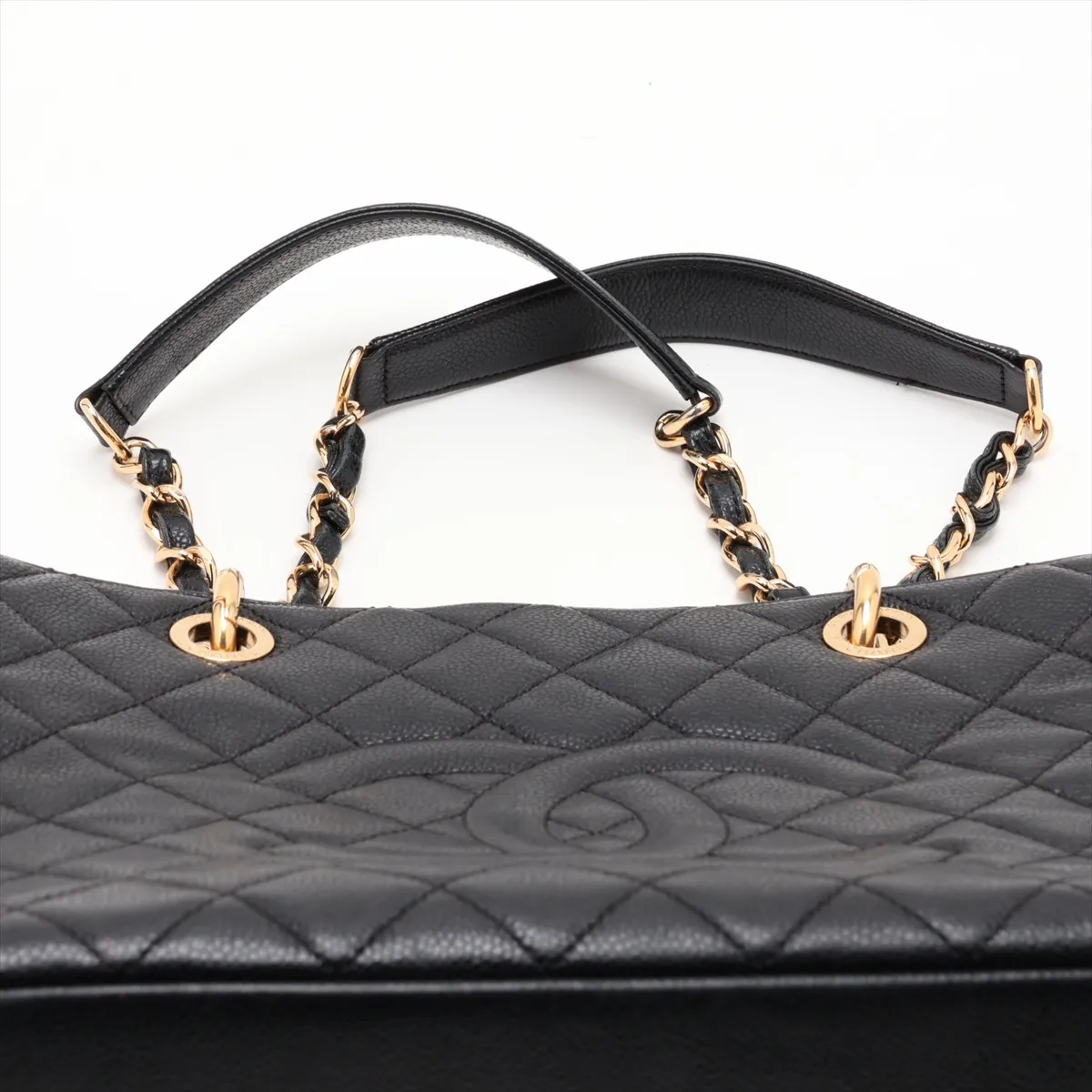GST Caviar Skin Tote Bag, Black with Gold Hardware, 19439382, Serial Number 19-series, A50995 — view 6