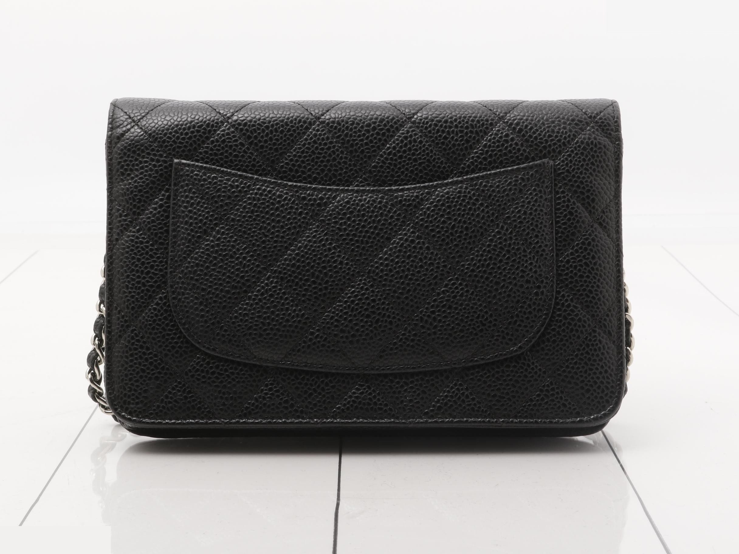 Matelassé (bag) and wallet, chain wallet, caviar leather. — view 2