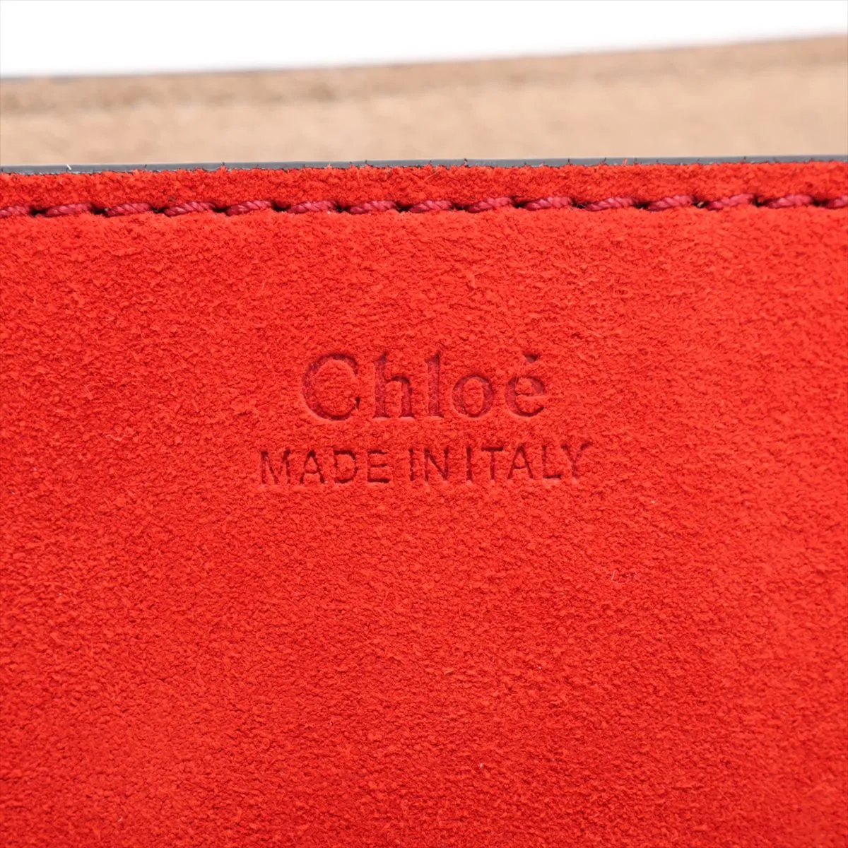 Drew Suede x Leather Chain Shoulder Bag, Red x Navy — view 8