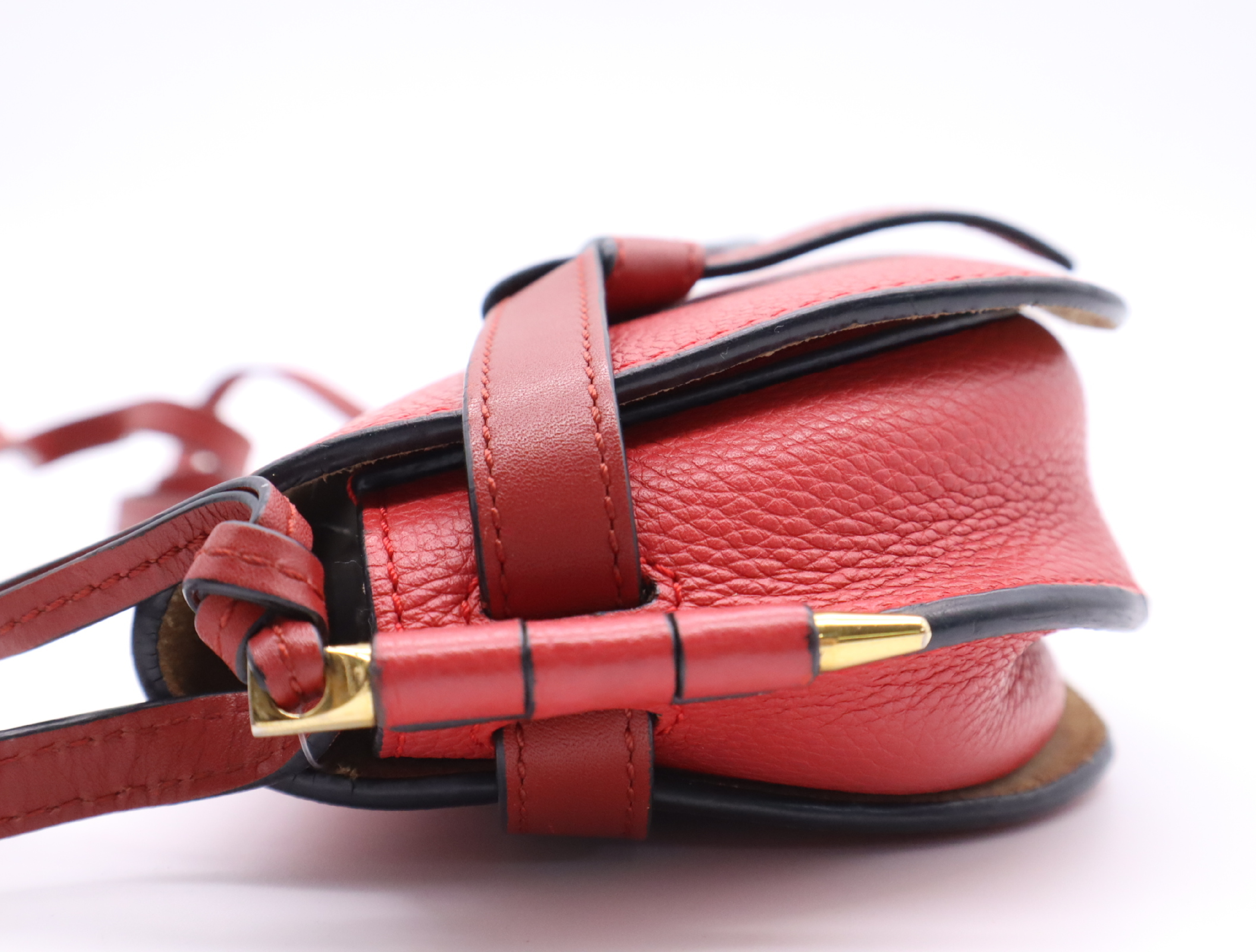 Leather Gate Bag Mini Red Shoulder Bag — view 3