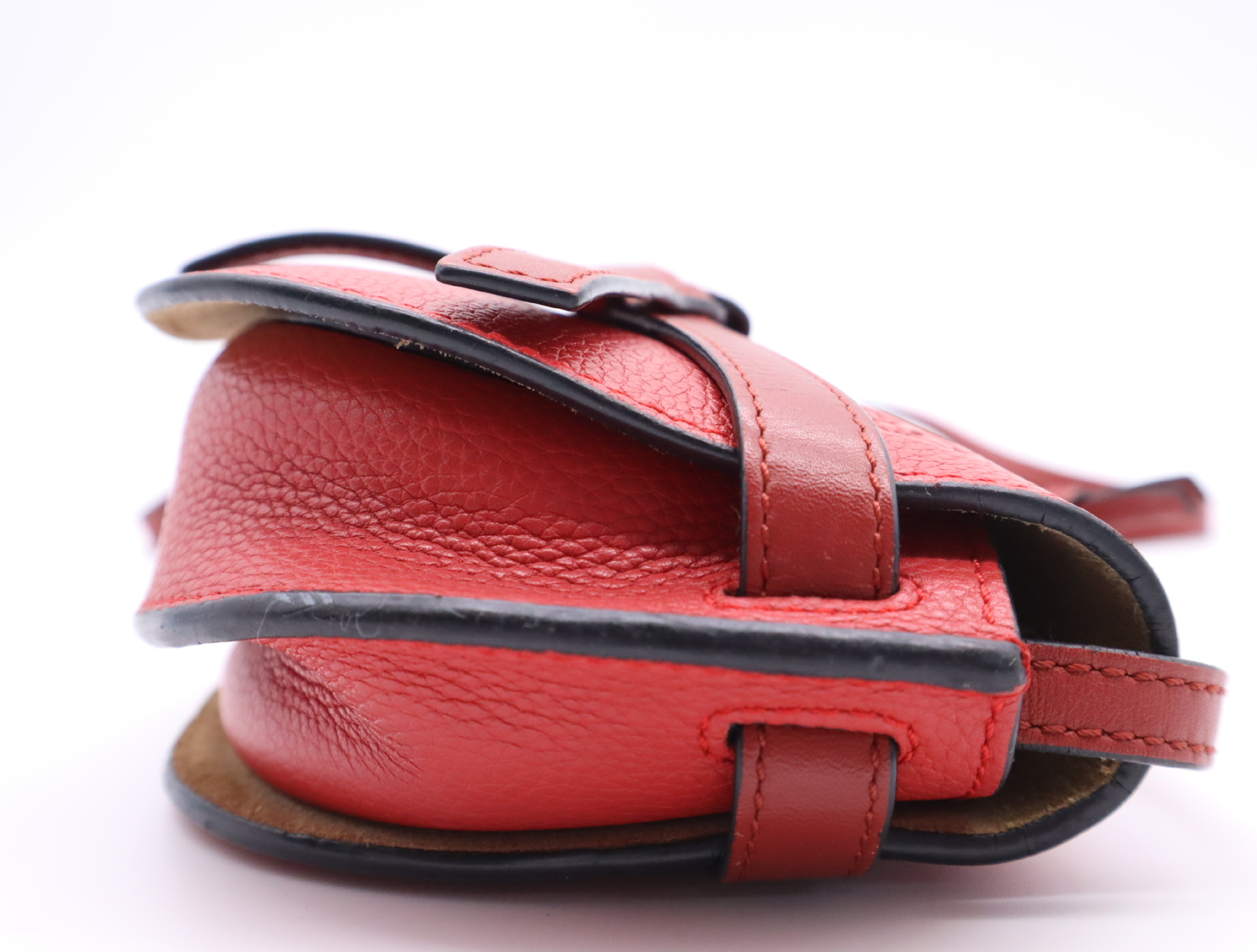 Leather Gate Bag Mini Red Shoulder Bag — view 5