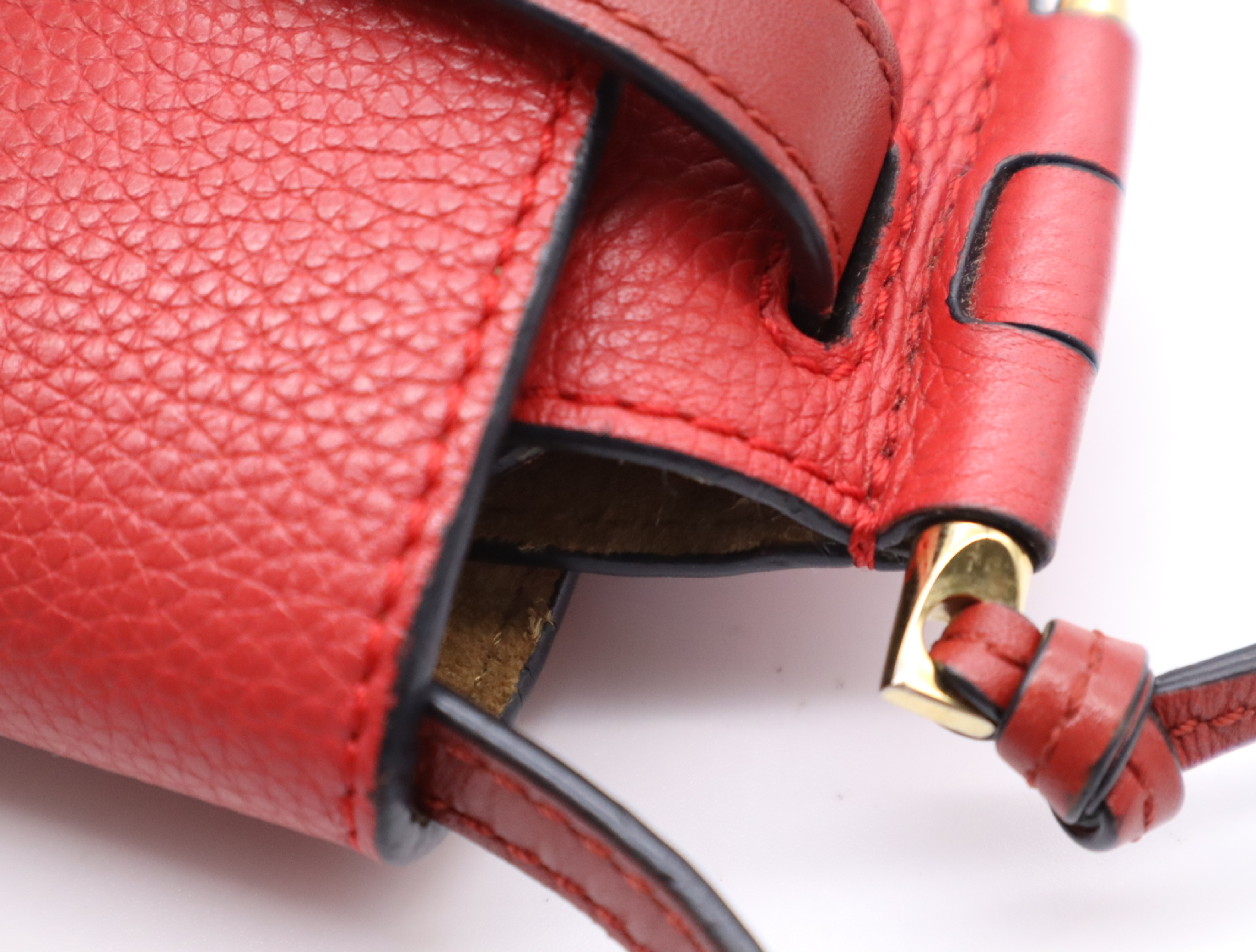 Leather Gate Bag Mini Red Shoulder Bag — view 9