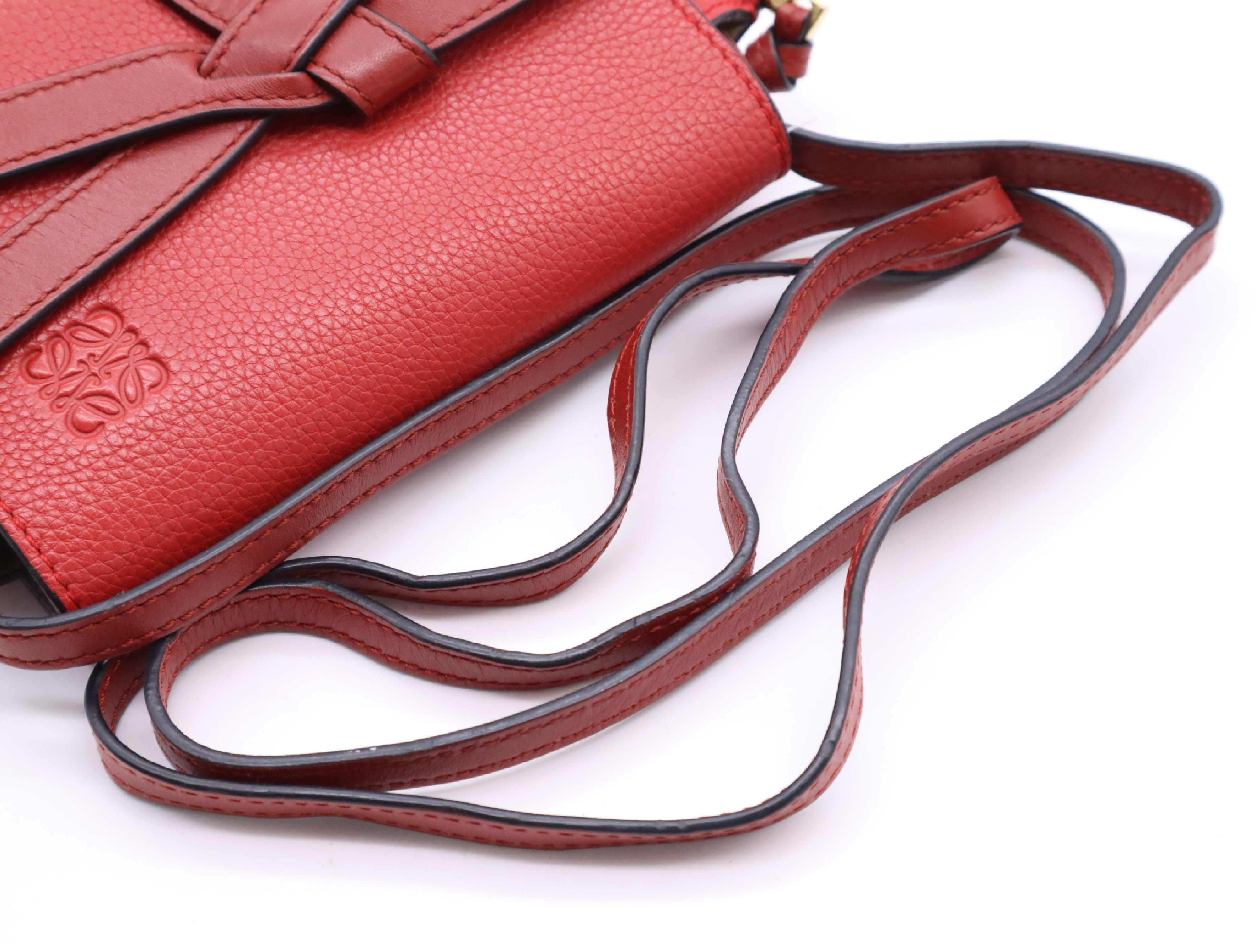 Leather Gate Bag Mini Red Shoulder Bag — view 10
