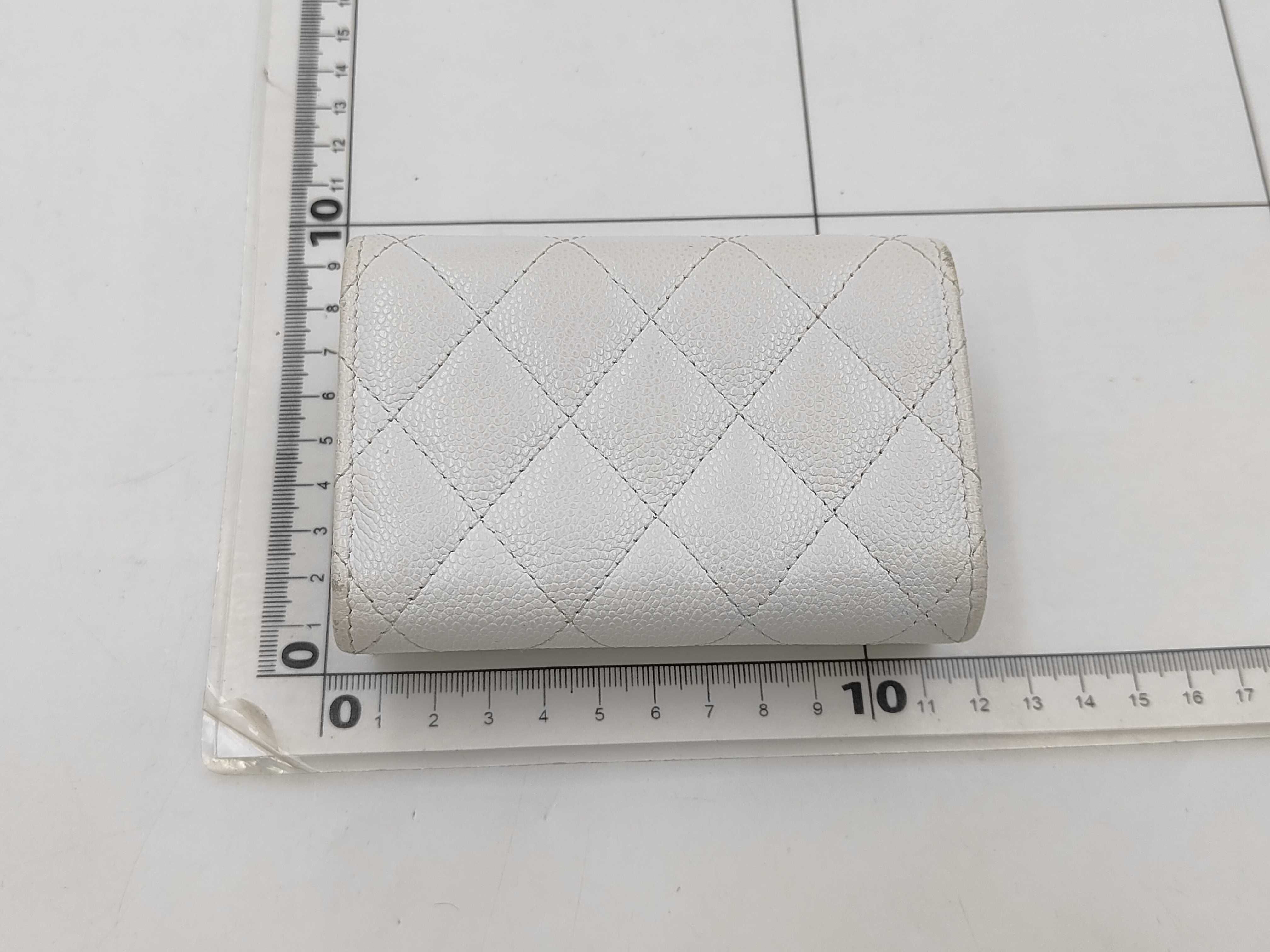 compact wallet caviar skin white with random sticker wallet — view 2