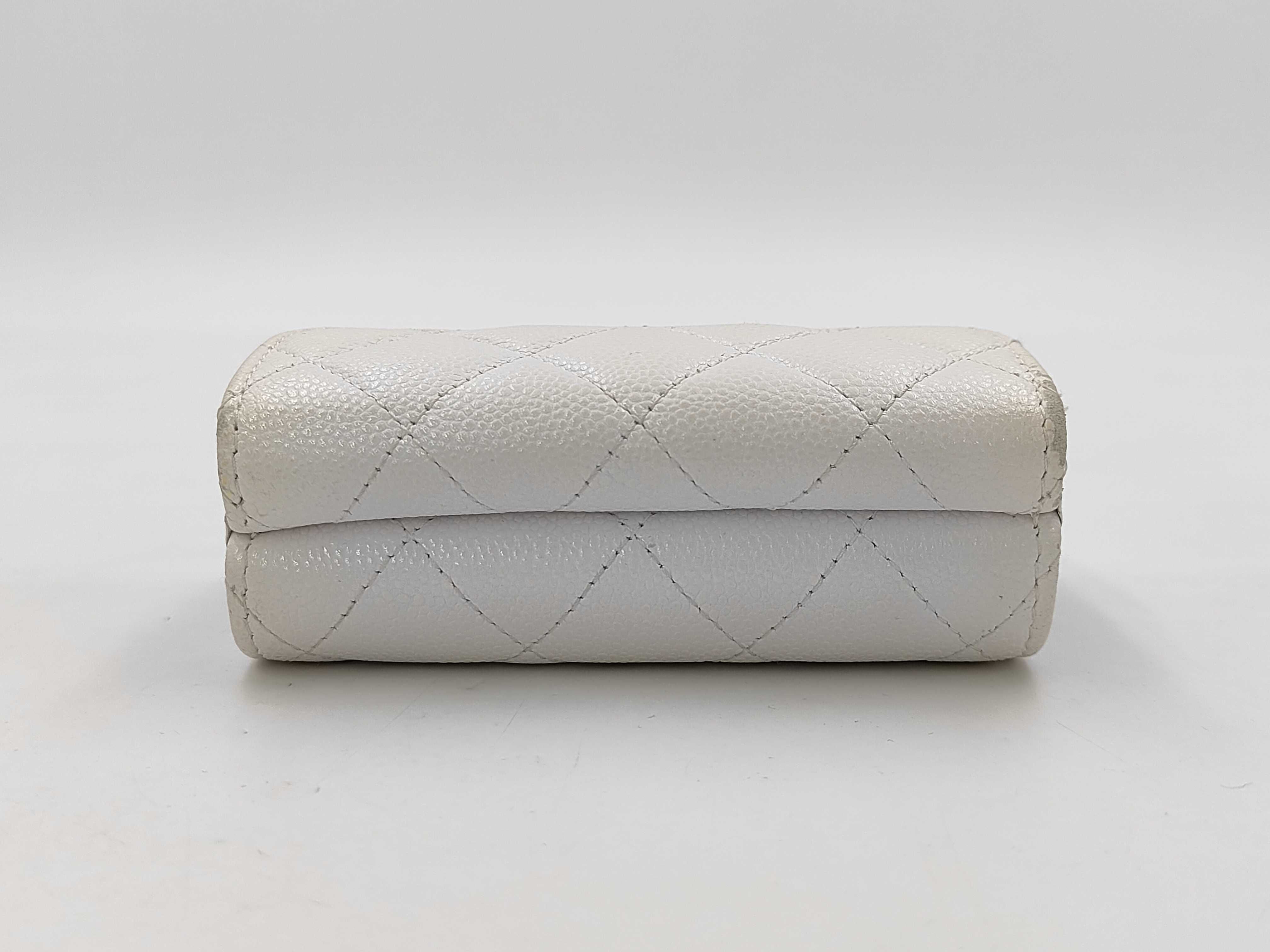 compact wallet caviar skin white with random sticker wallet — view 5