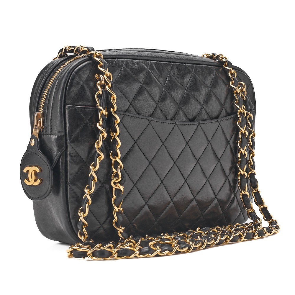Lambskin Matelassé Bag with Pull Charm — view 3